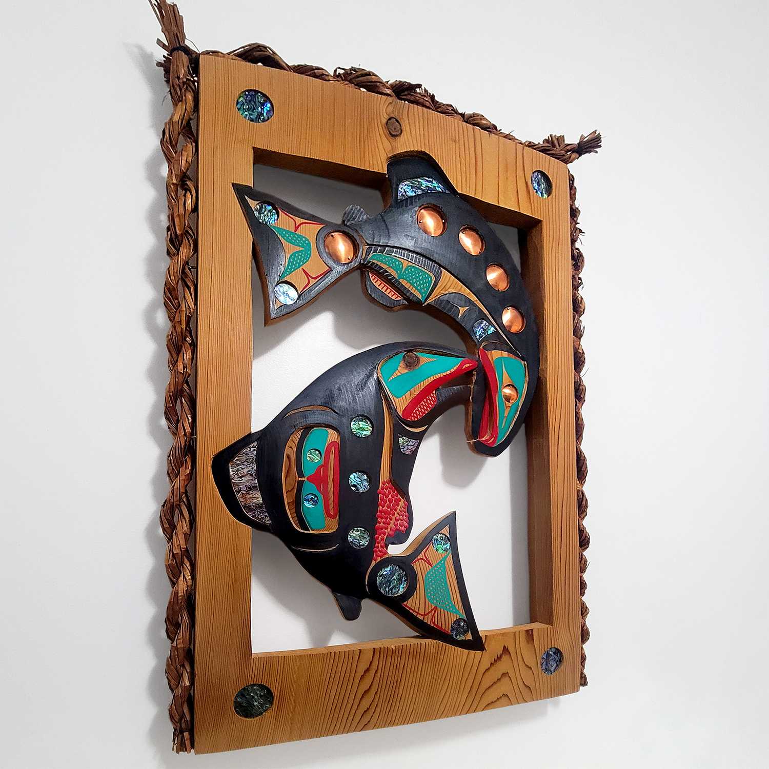 Cedar Salmon Panel by Nuu-chah-nulth artist Patrick Amos