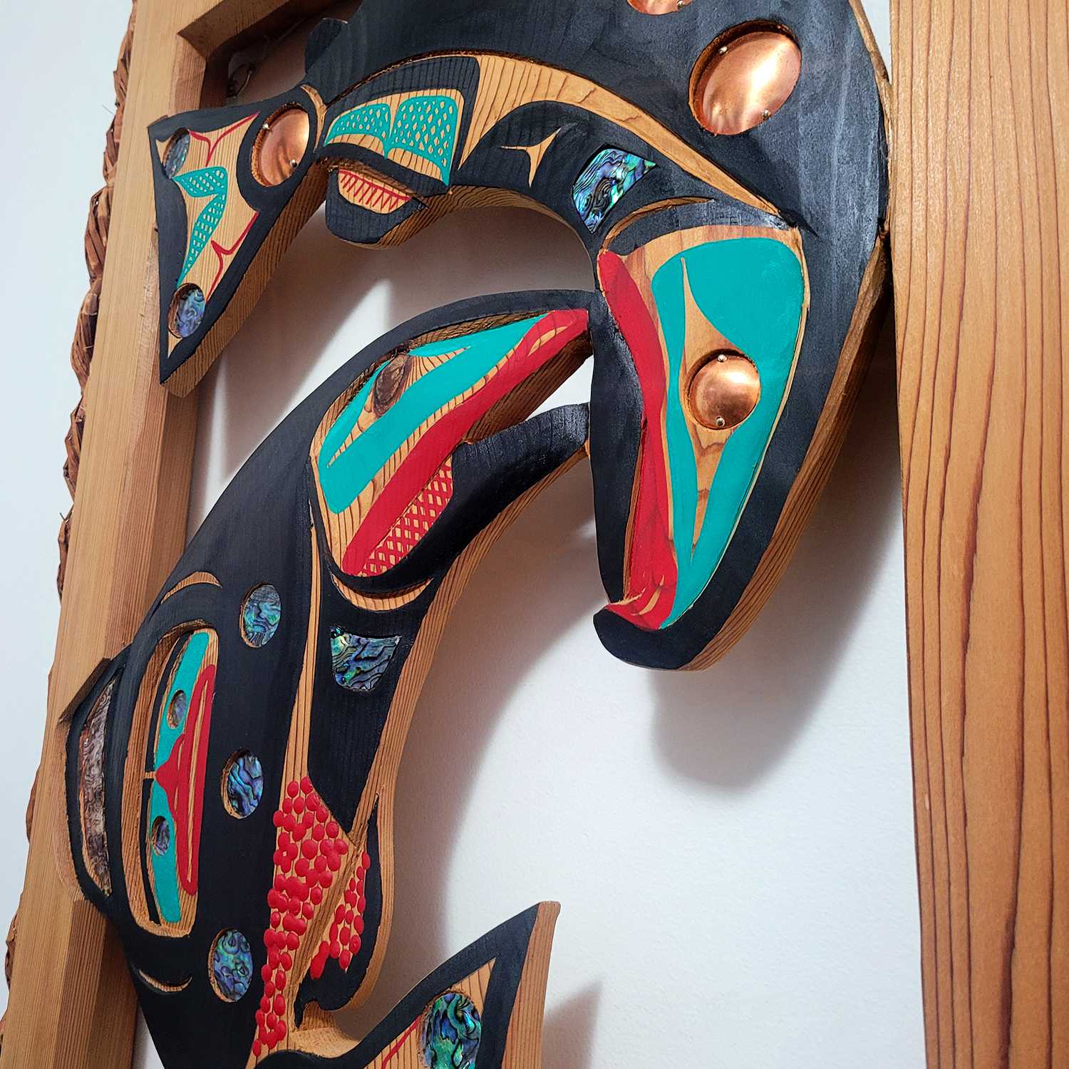Cedar Salmon Panel by Nuu-chah-nulth artist Patrick Amos