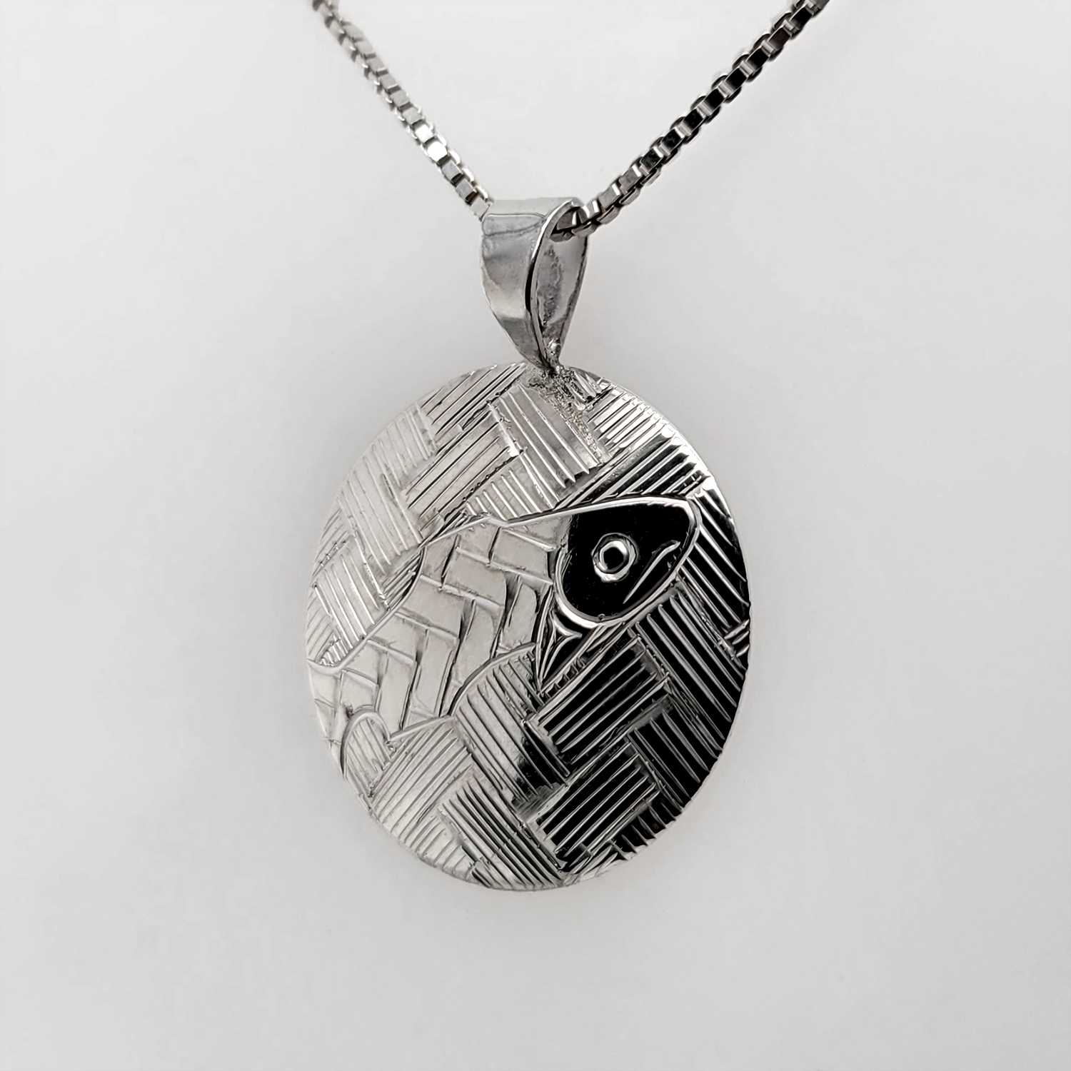 Silver Salmon Pendant by Coast Salish Artist Jody Sparrow
