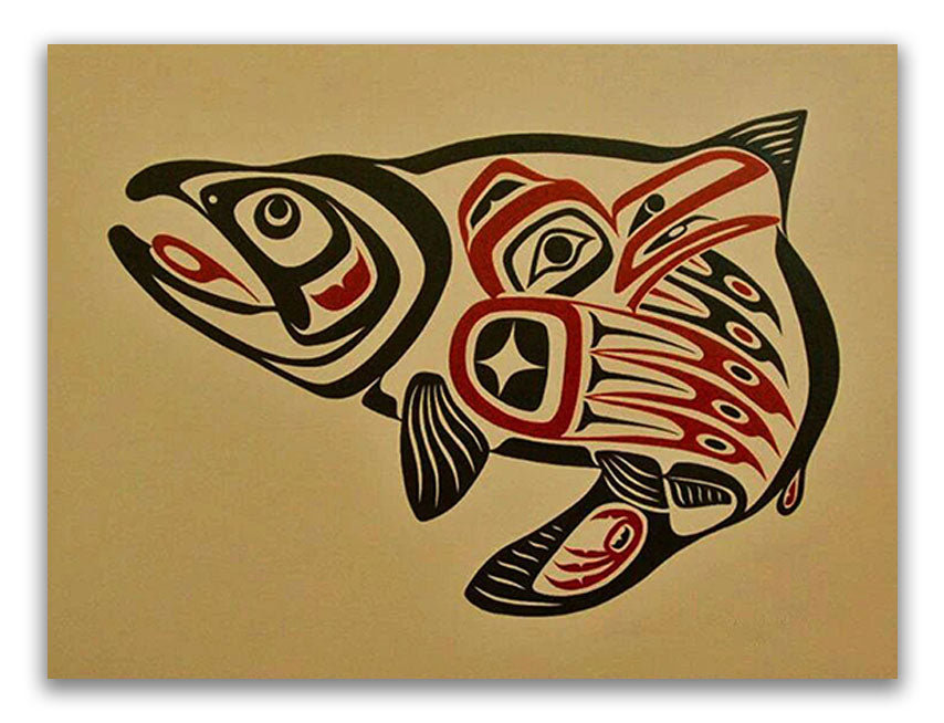 Salmon Tale Limited Edition Print by Haida artist April White