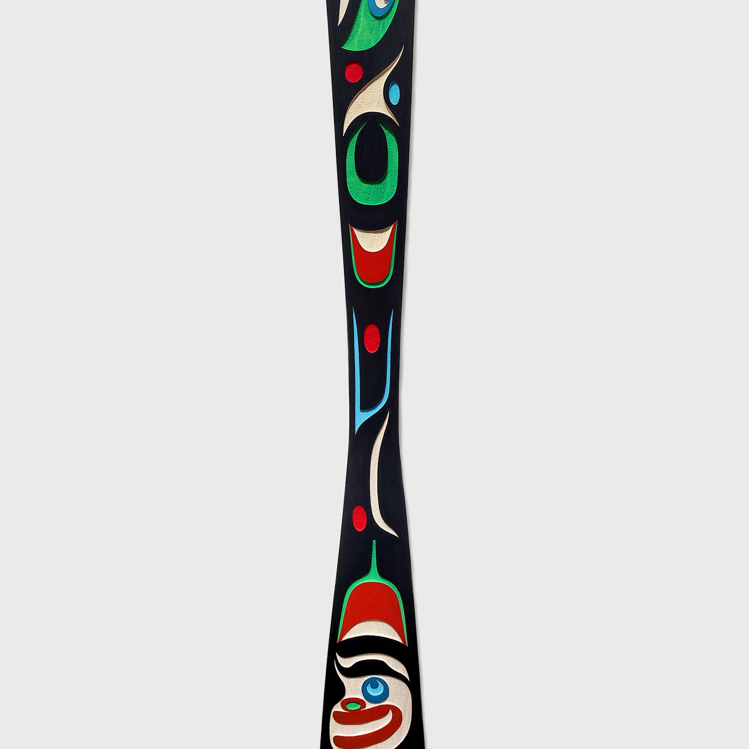 Sandblasted Yellow cedar Eagle Paddle by Kwakwaka'wakw artist Trevor Hunt