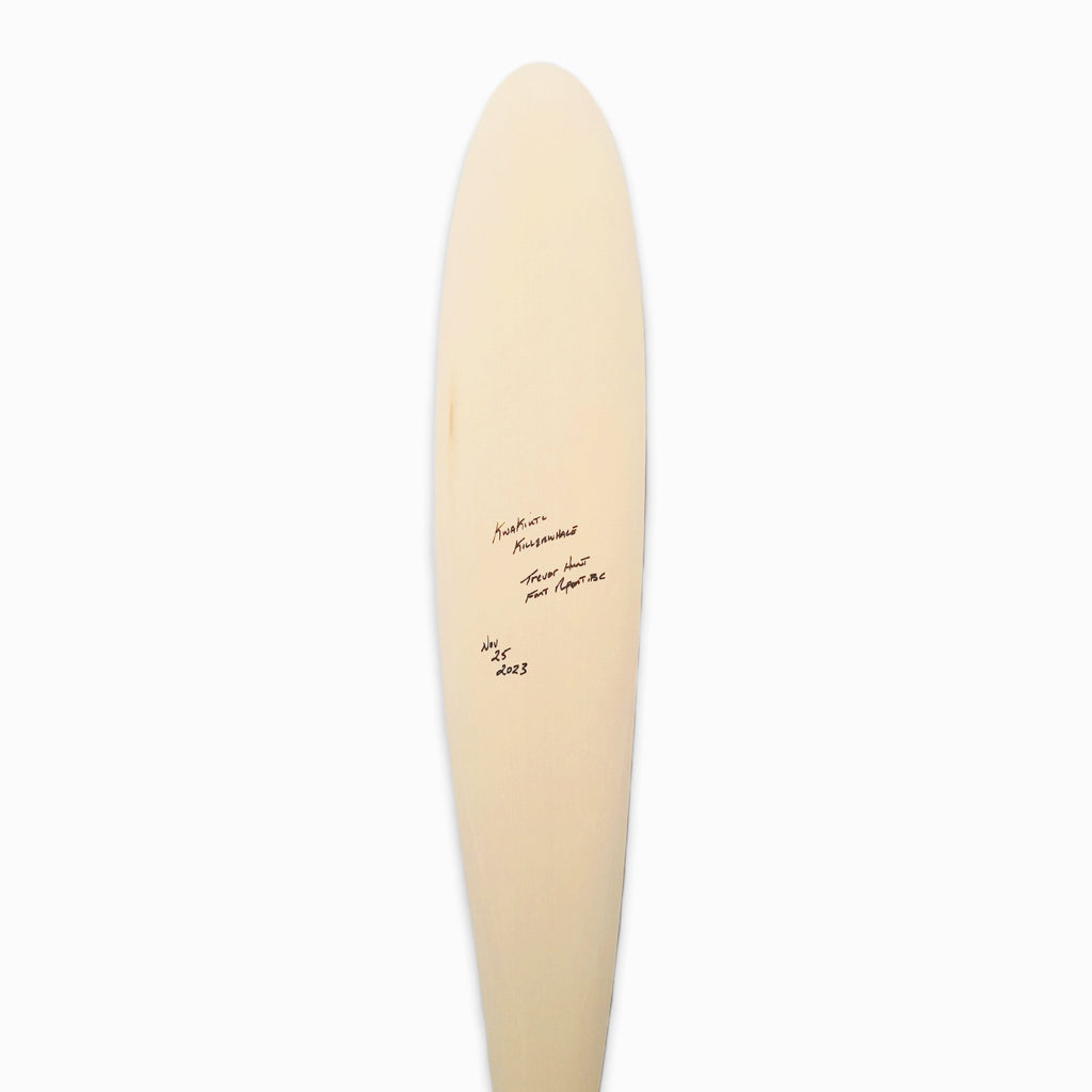 Sandblasted Cedar Orca Paddle by Kwakiutl carver Trevor Hunt