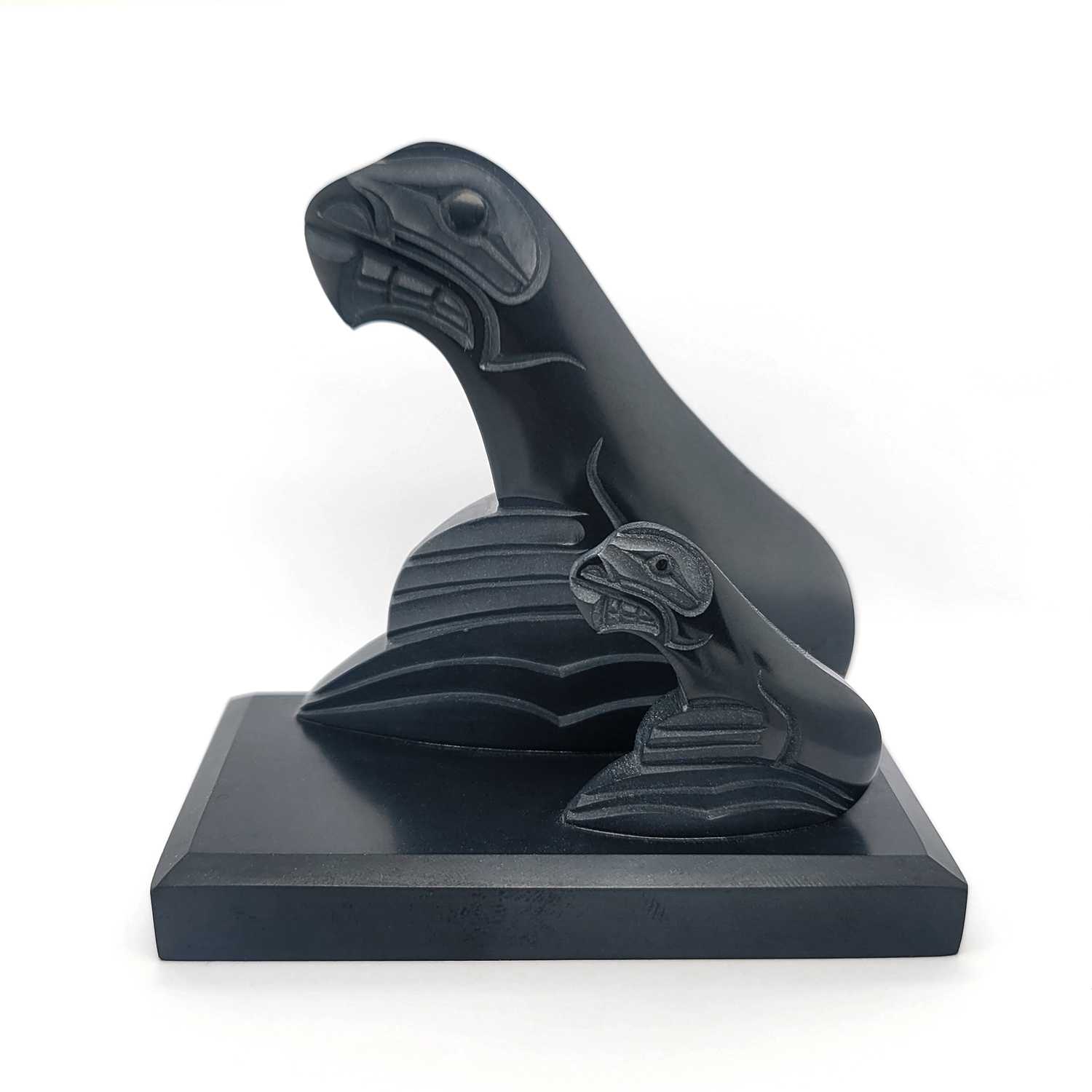 Argillite Seal Carving by Haida artist Myles Edgars