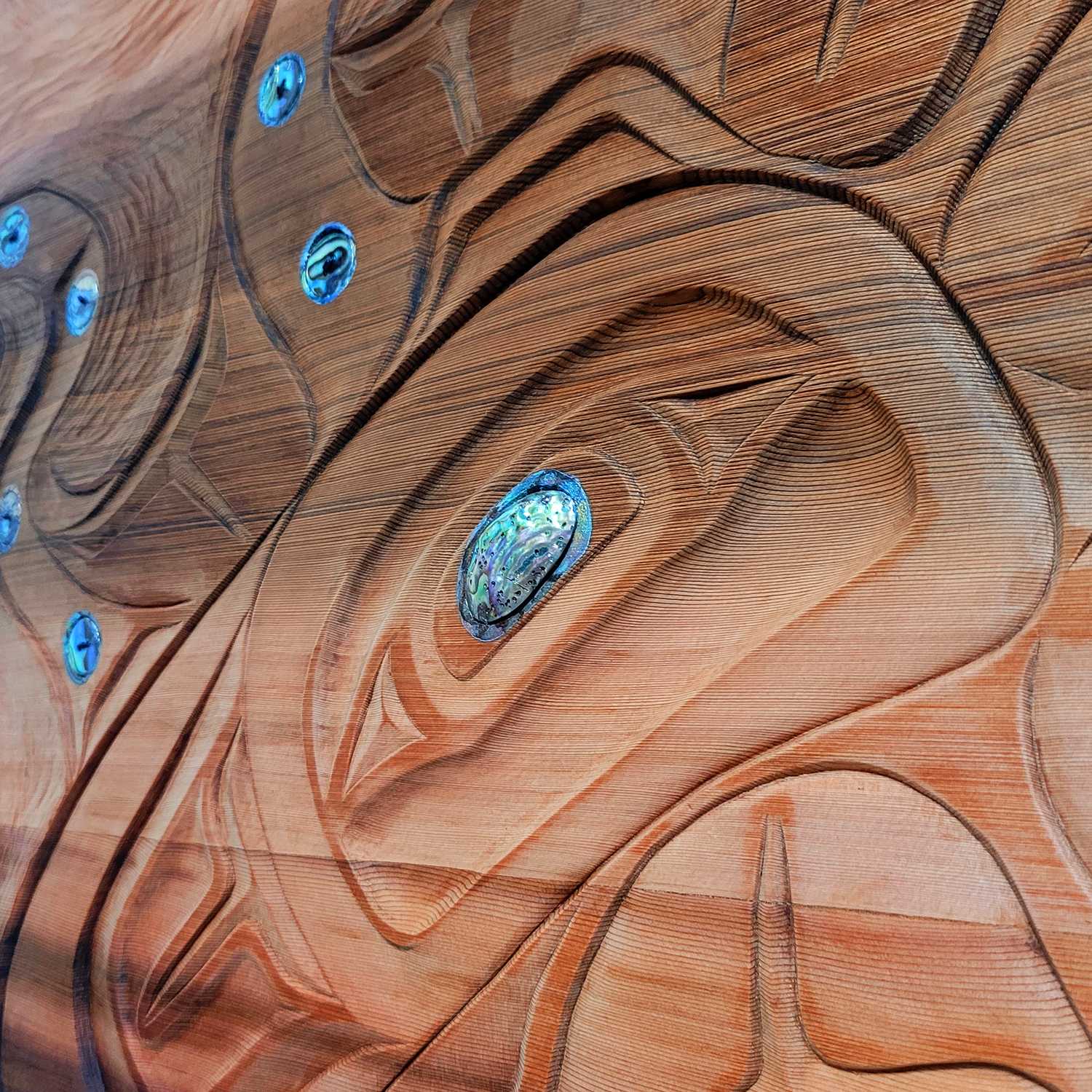 Octopus cedar panel by Native female carver Kiri Geen
