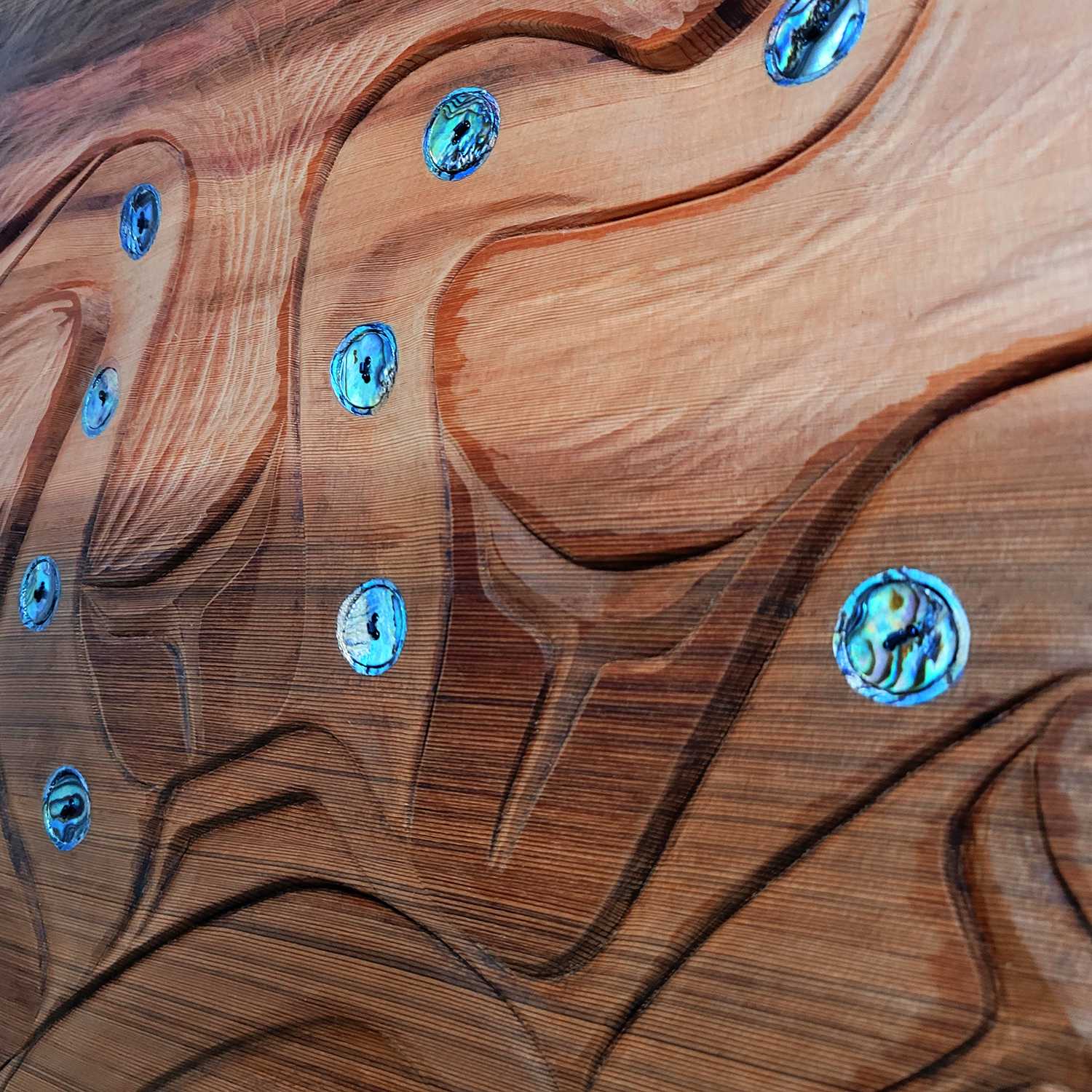 Octopus cedar panel by Native female carver Kiri Geen