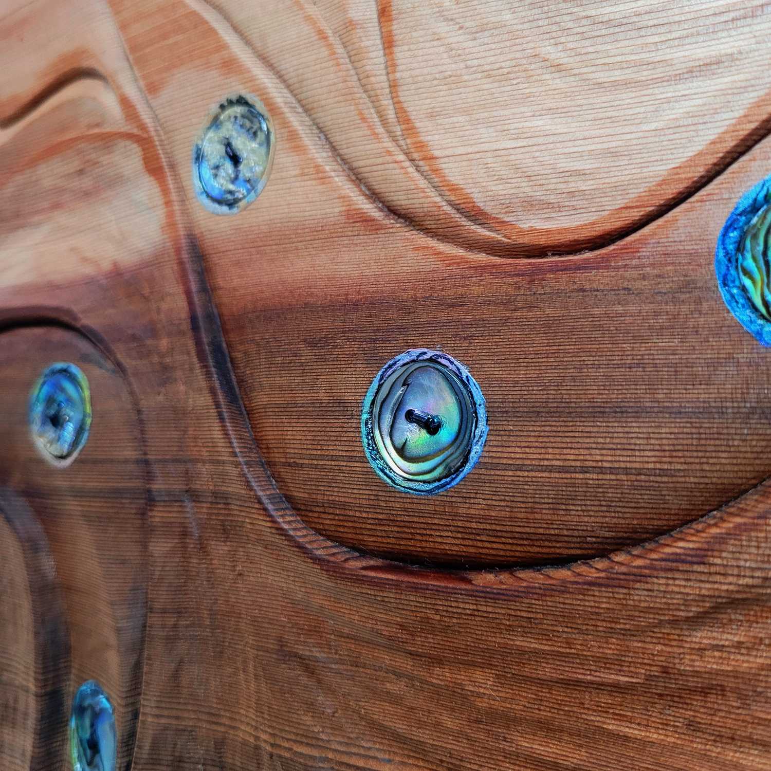 Octopus cedar panel by Native female carver Kiri Geen