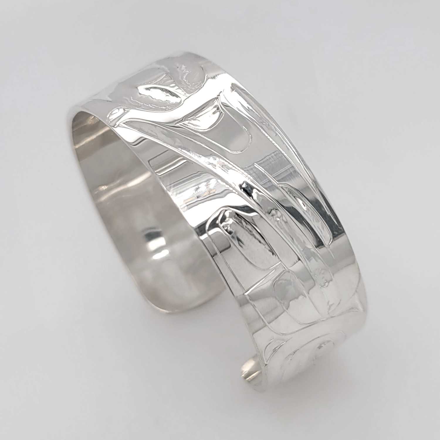 Silver Hummingbird Bracelet by Haida artist Alvin Adkins