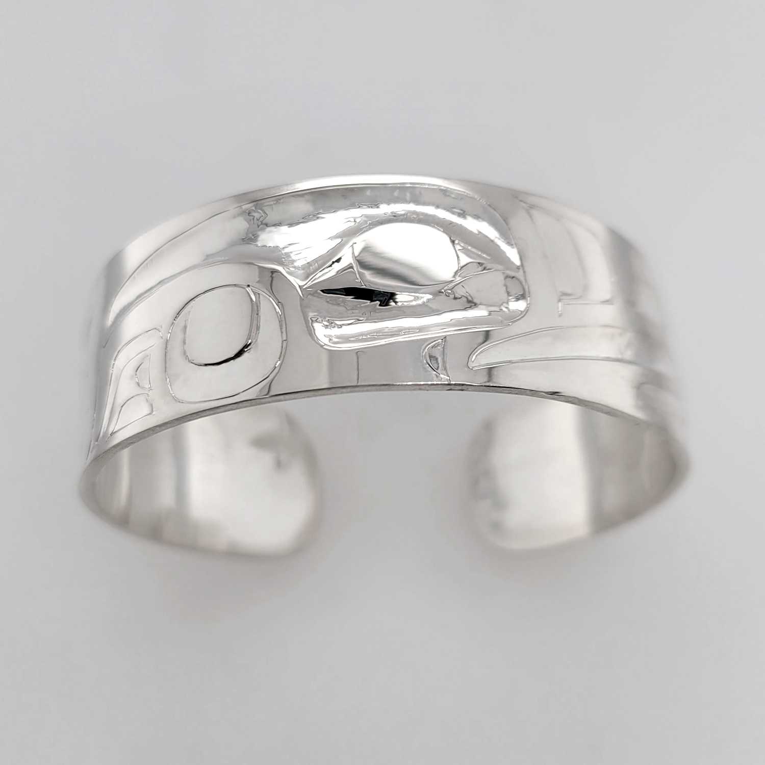 Silver Raven Bracelet by Haida artist Alvin Adkins