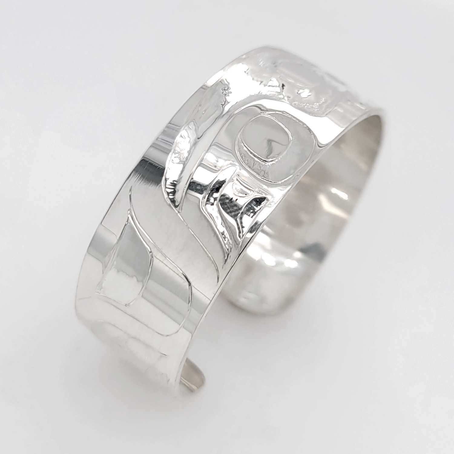 Silver Raven Bracelet by Haida artist Alvin Adkins