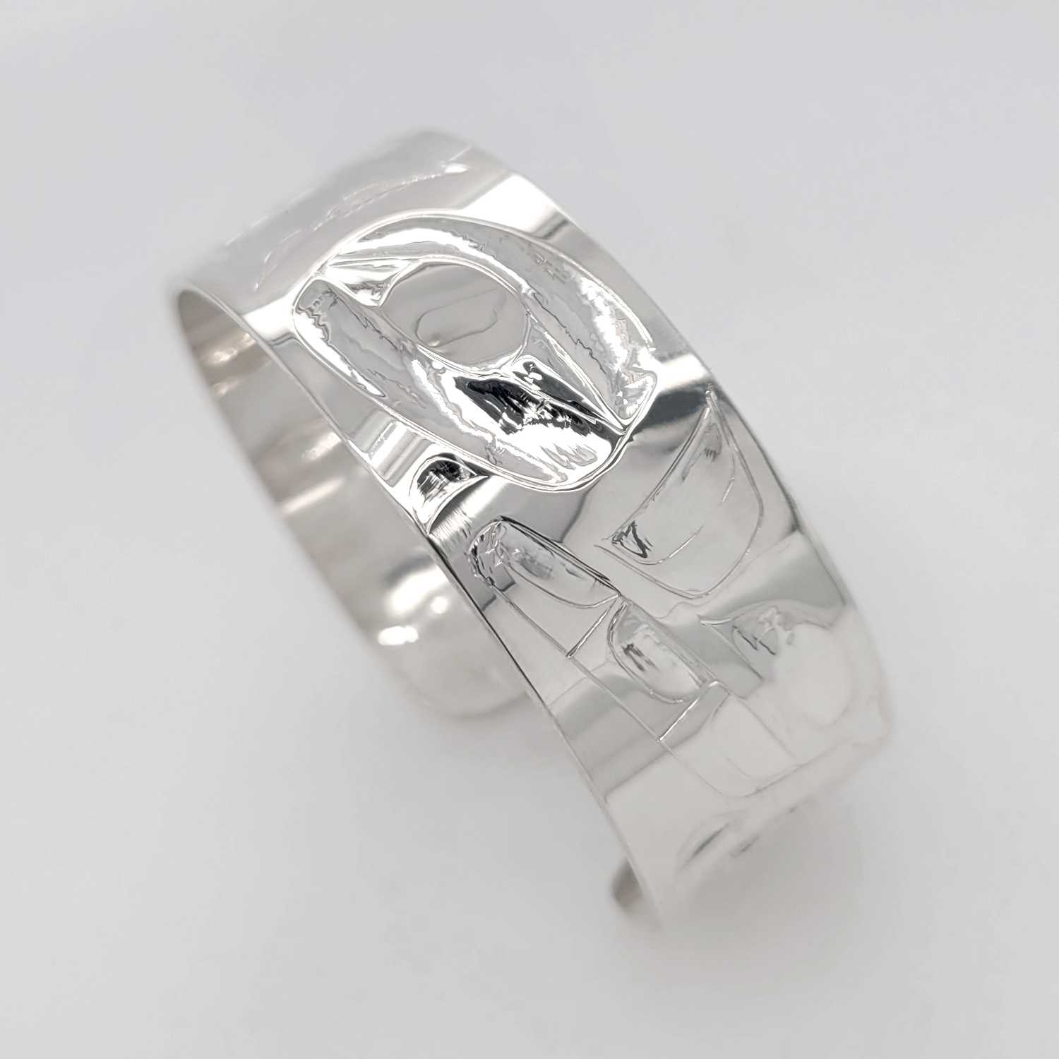 Silver Wolf Bracelet by Haida artist Alvin Adkins