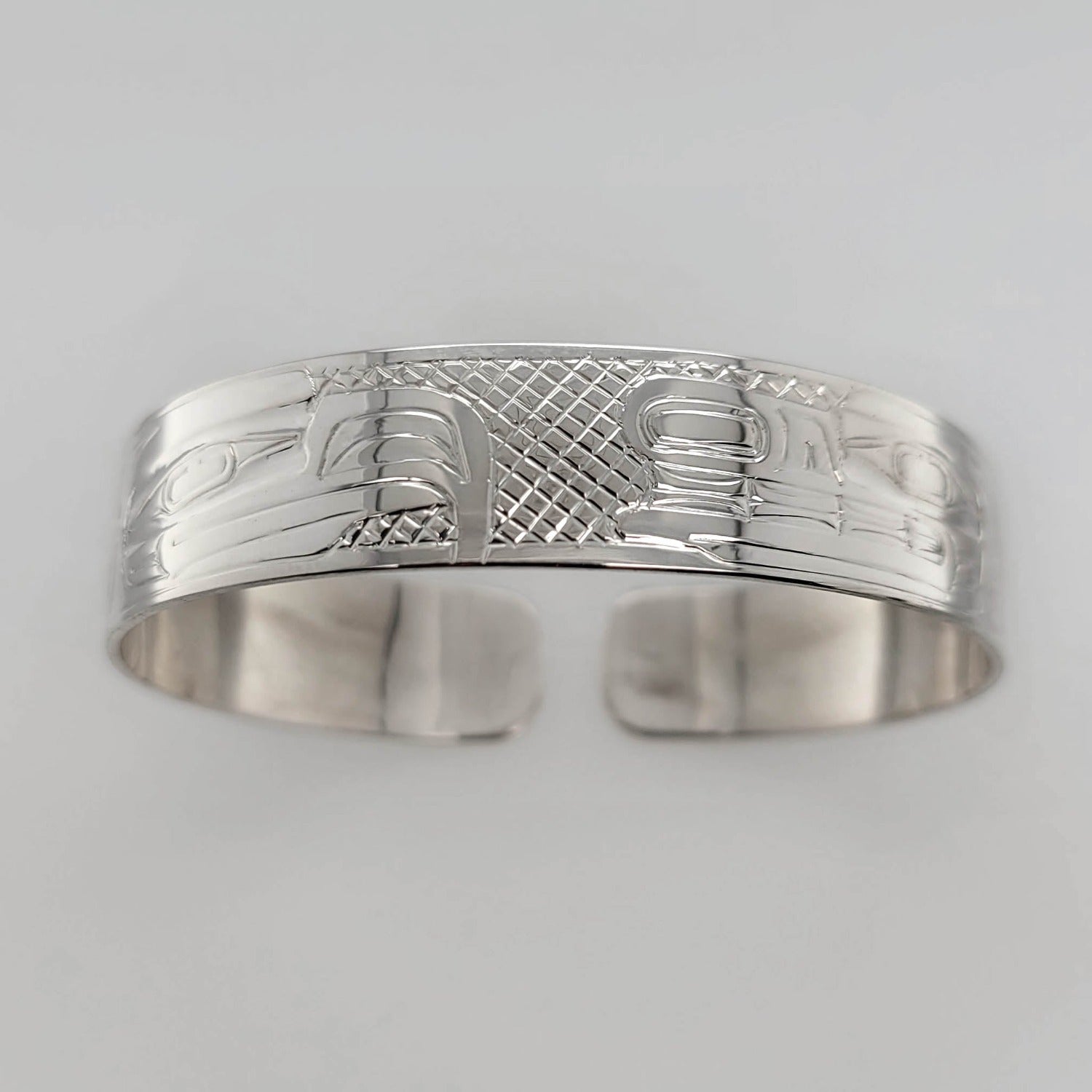 Eagle & Bear Silver Bracelet by Haida artist Garner Moody