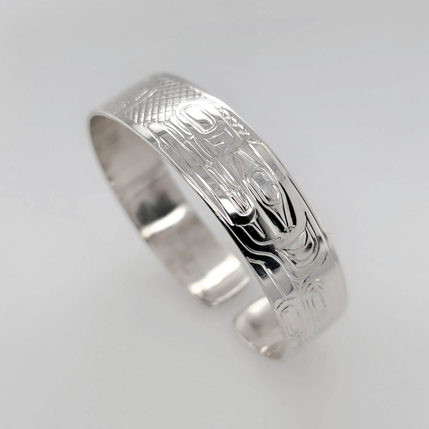 Eagle & Bear Silver Bracelet by Haida artist Garner Moody