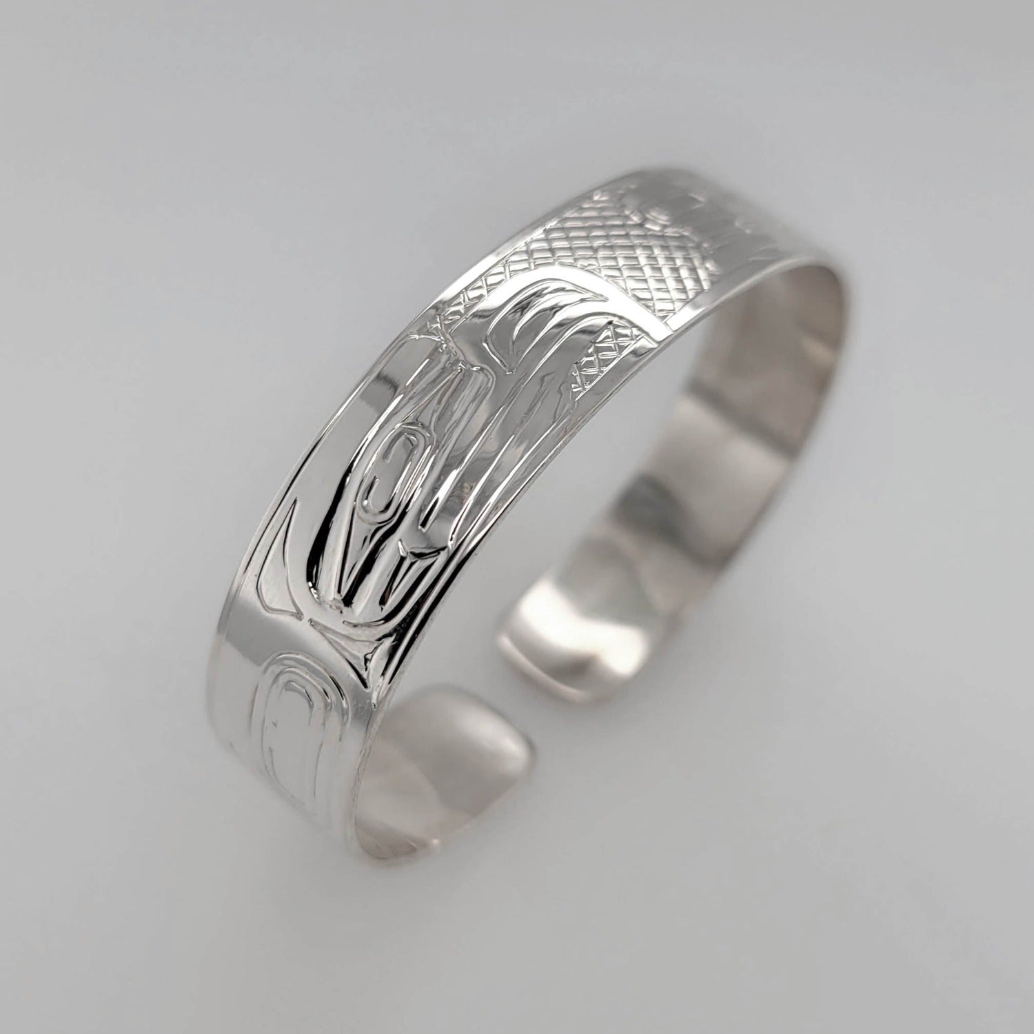 Eagle & Bear Silver Bracelet by Haida artist Garner Moody