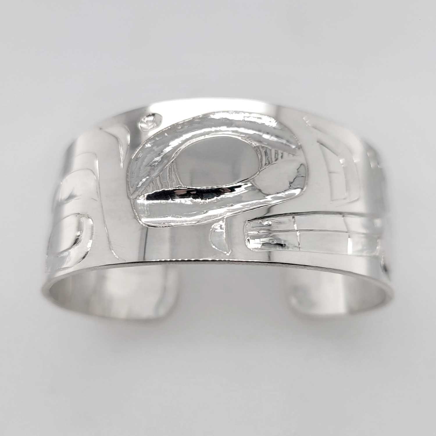 Silver Orca Bracelet by Haida artist Alvin Adkins