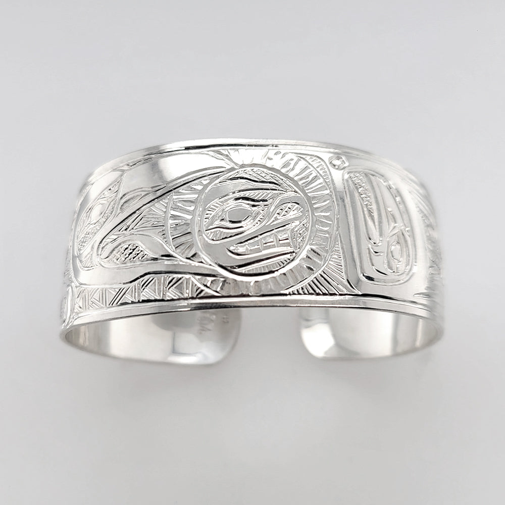 Silver Raven Bracelet by Tsimshian artist Bill Helin