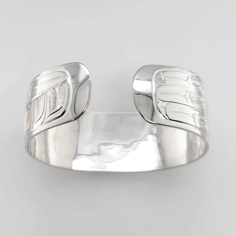 Silver Raven Bracelet by Tsimshian artist Bill Helin