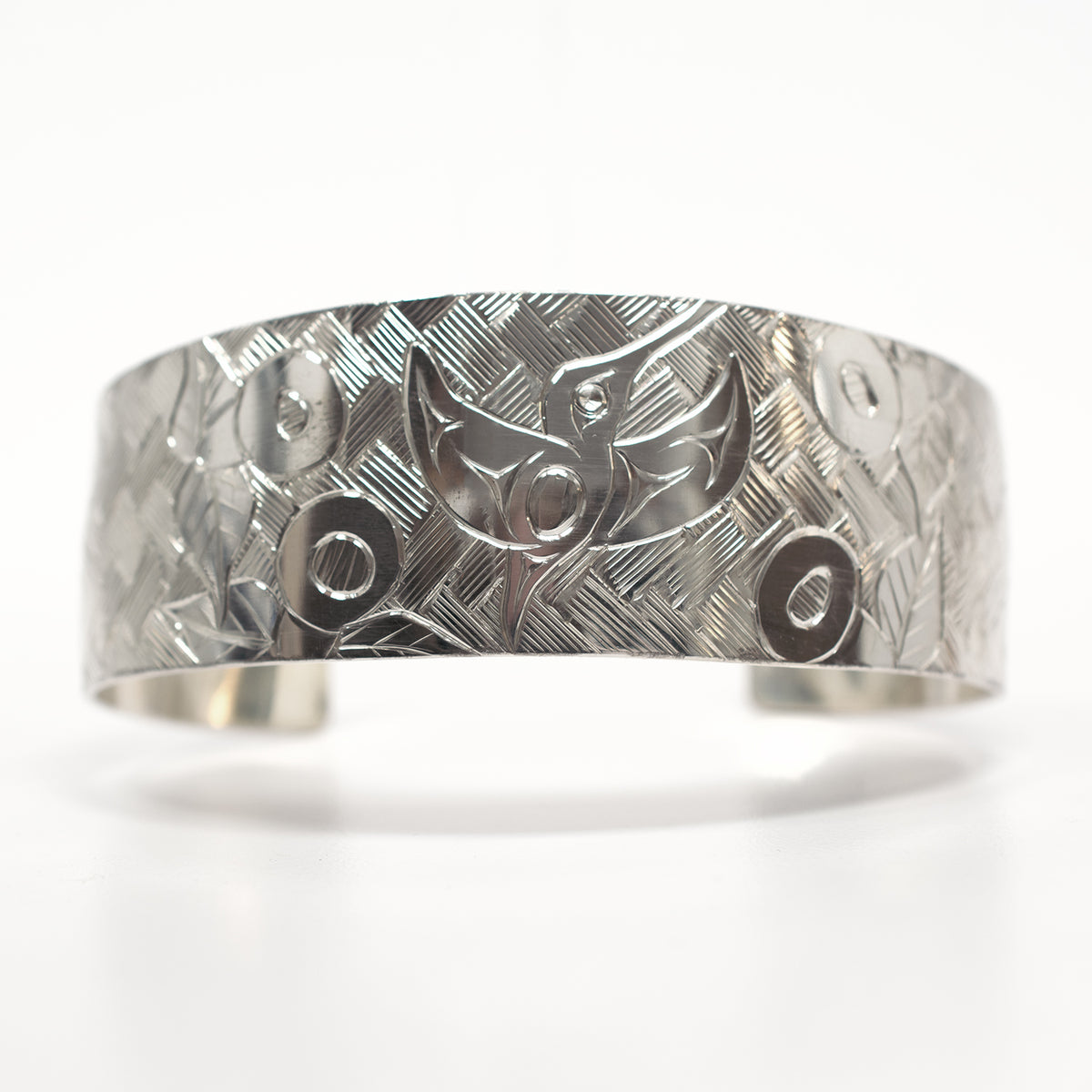 Silver Hummingbird Weave Bracelet by Coast Salish artist Jody Sparrow
