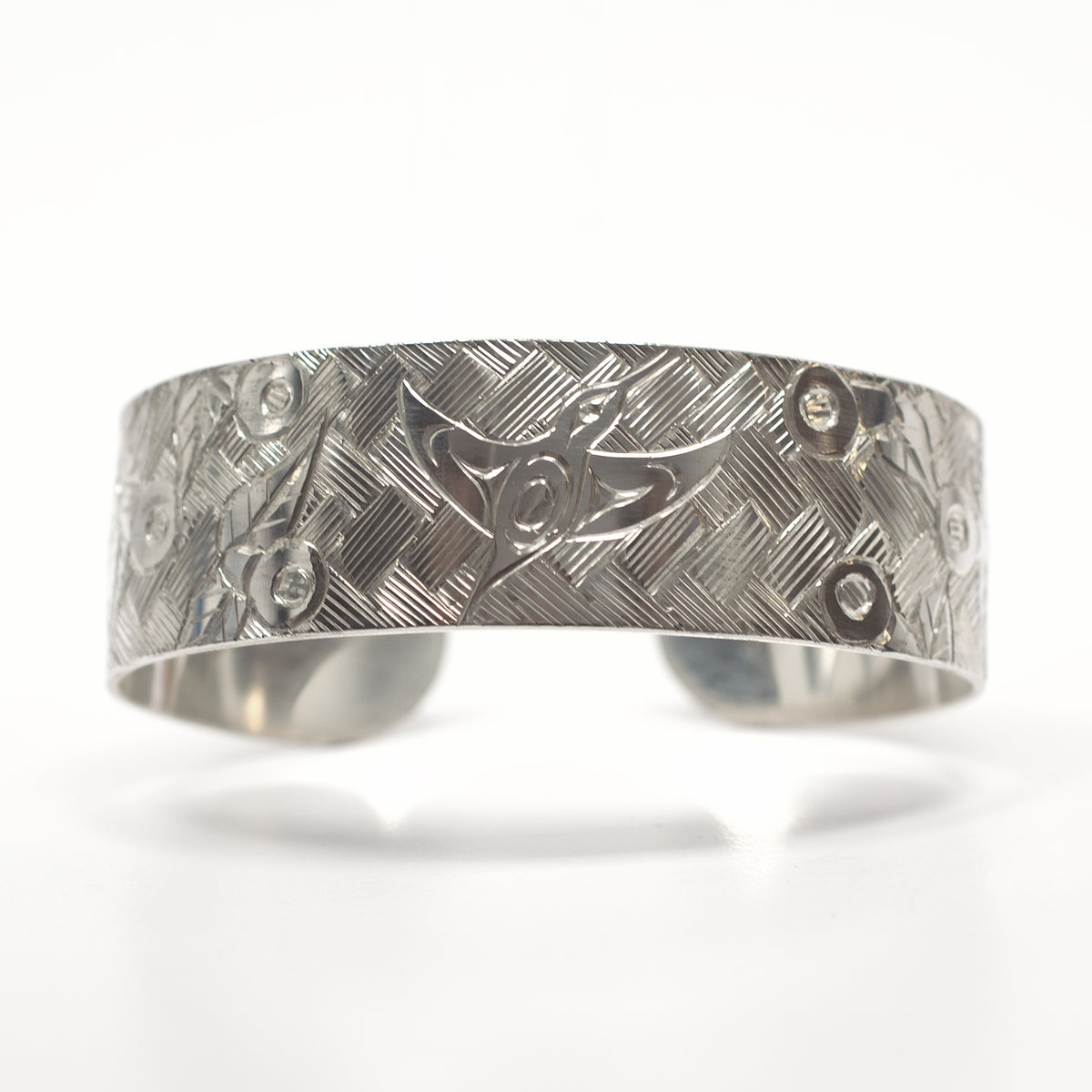Silver Hummingbird Weave Bracelet by Coast Salish artist Jody Sparrow