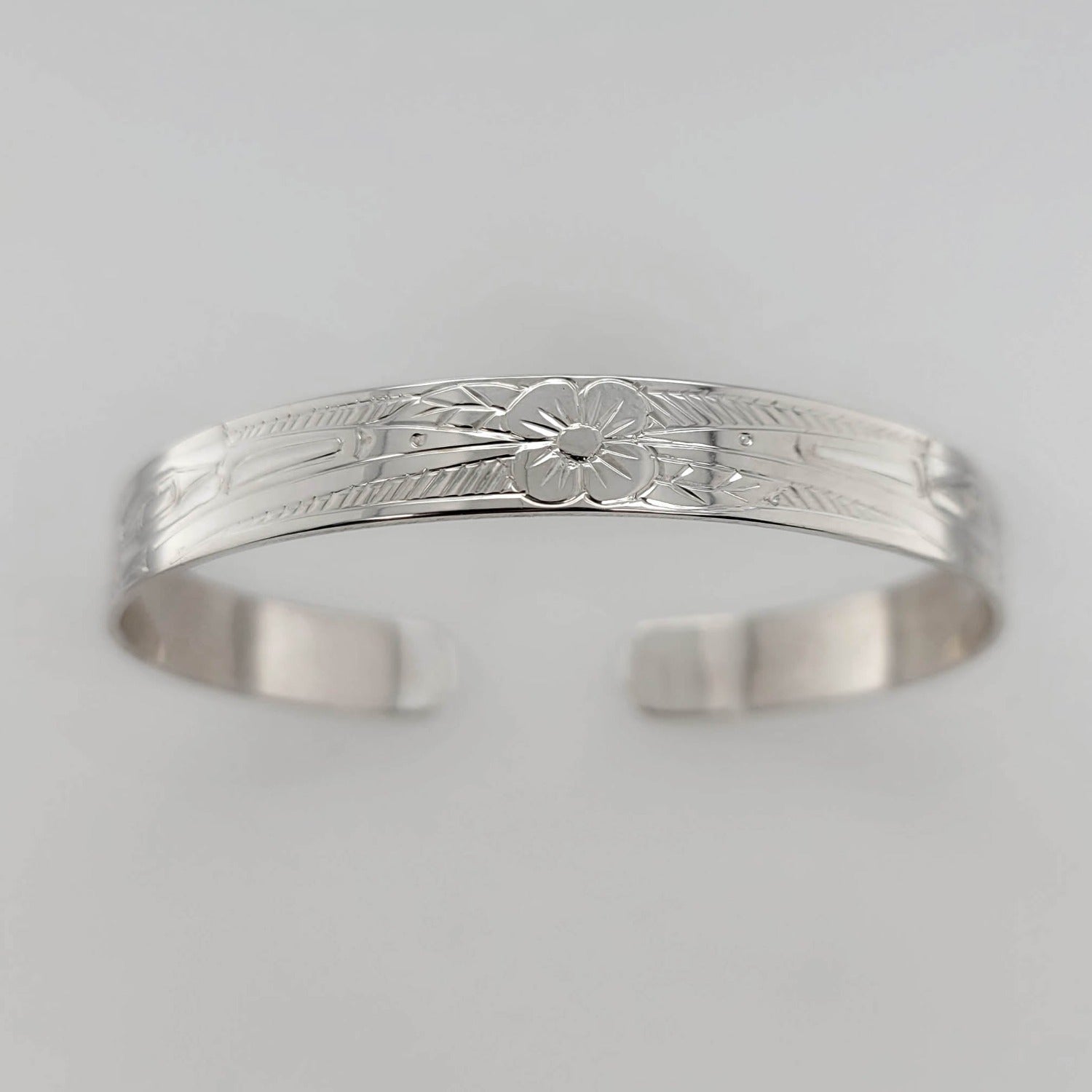 Hummingbird Silver Bracelet by Haida artist Garner Moody