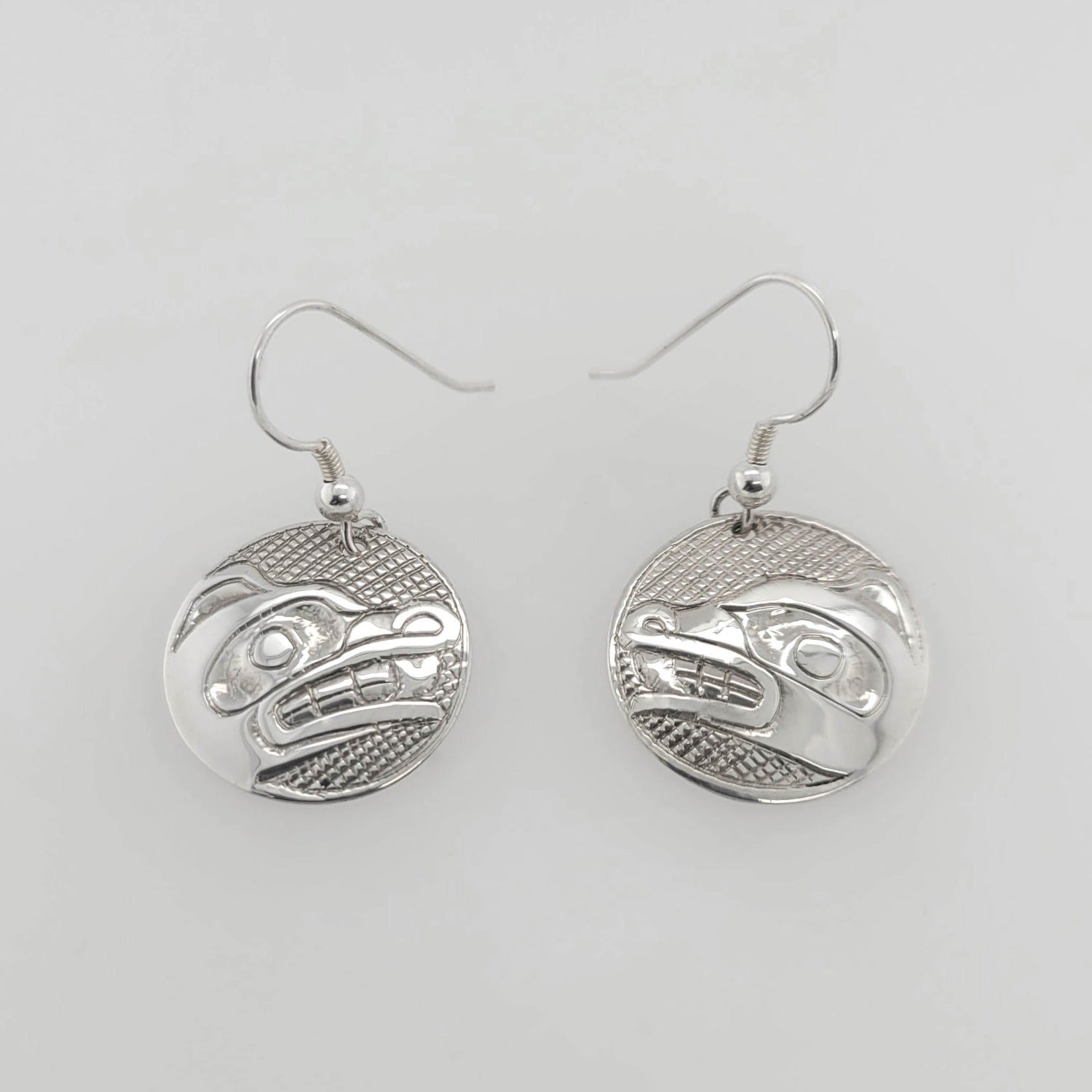 Silver Bear Earrings by Haida artist Carmen Goertzen