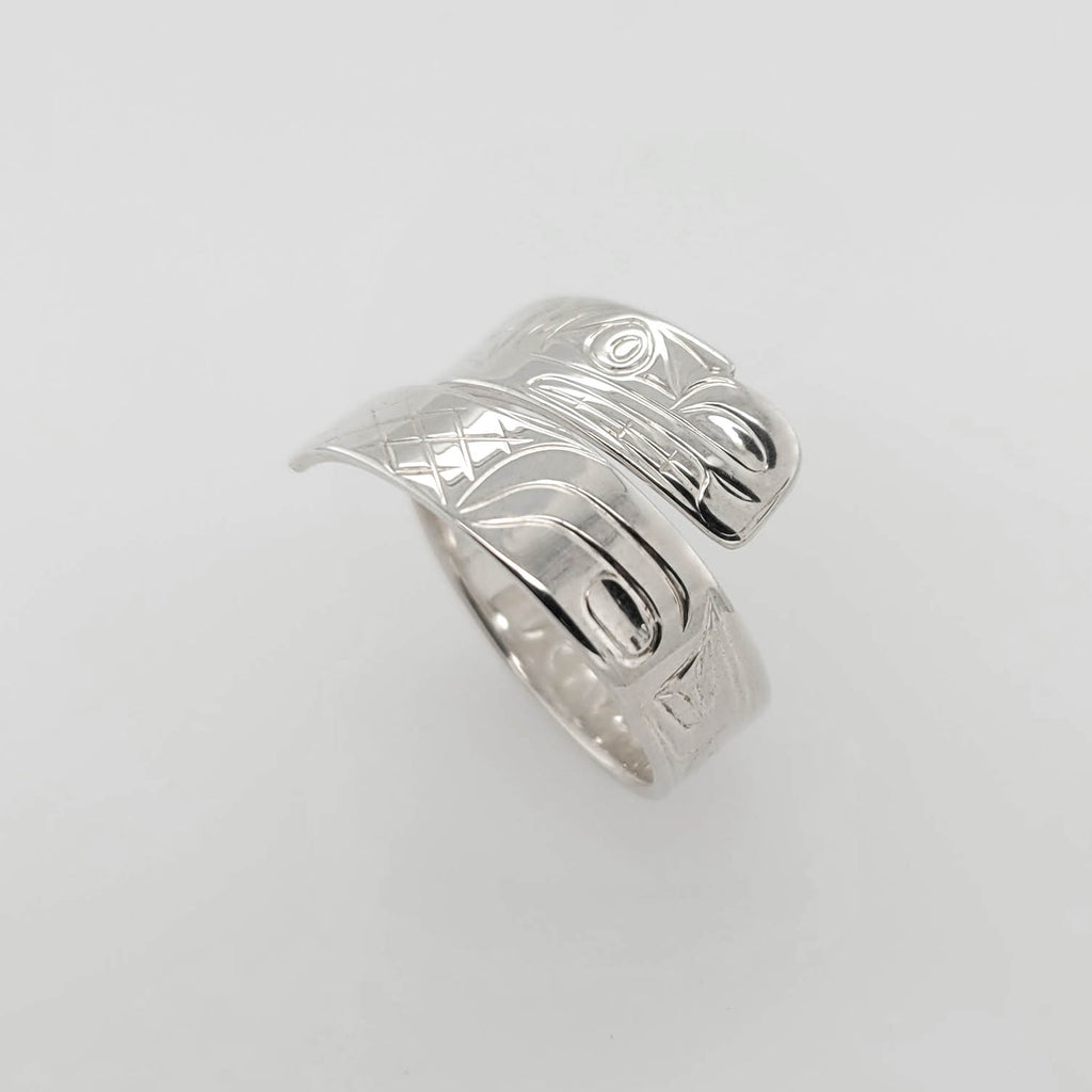 Silver Beaver Wrap Ring by Kwakwaka'wakw artist Chris Cook
