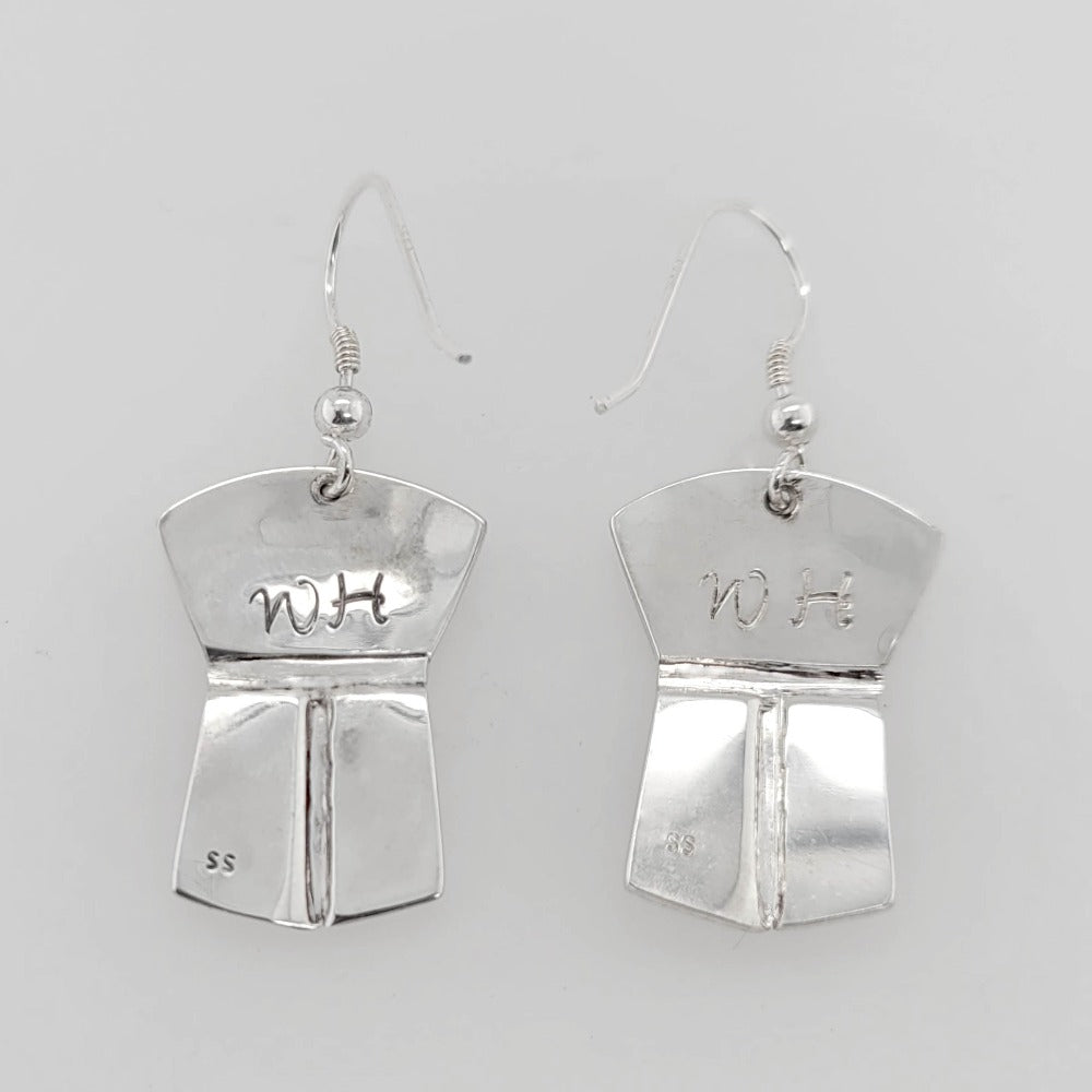 Silver Copper Raven Earrings by Tsimshian artist Bill Helin