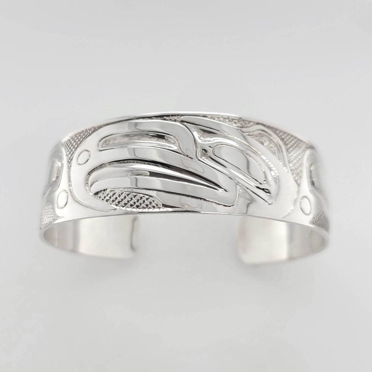 Haida Eagle 3/4 inch Silver Bracelet by Carmen Goertzen – Spirits 