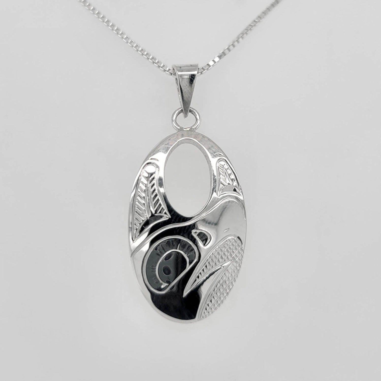 Silver Eagle Pendant by Cree artist Justin Rivard