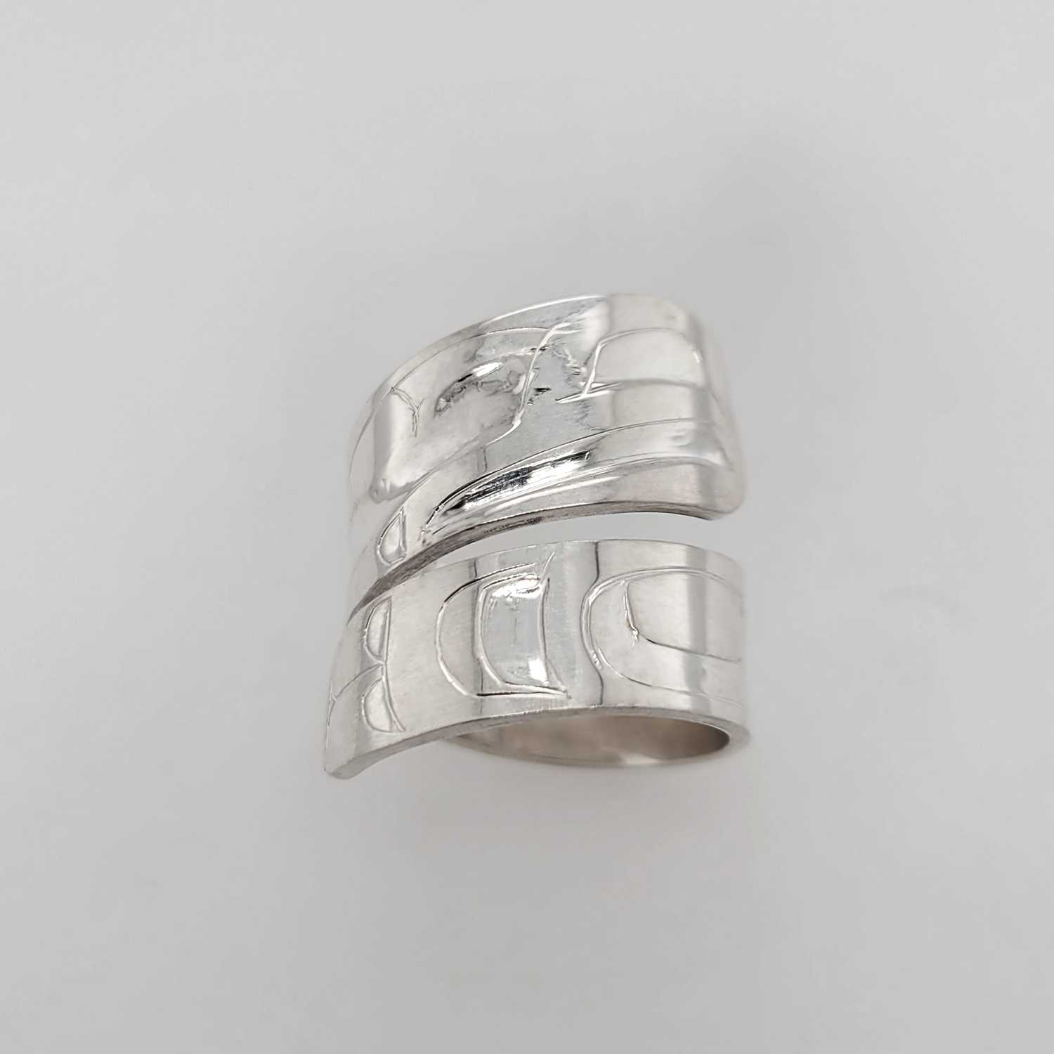 Silver Eagle Wrap Ring by Haida artist Alkin Adkins