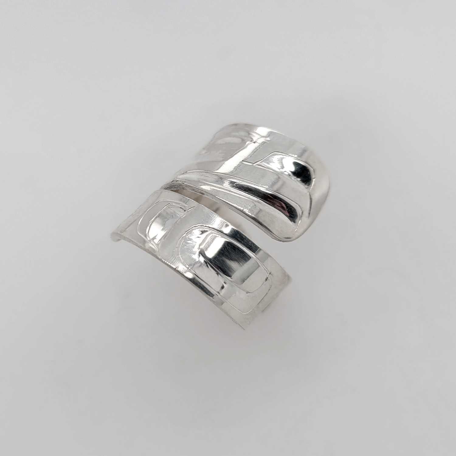 Silver Eagle Wrap Ring by Haida artist Alkin Adkins