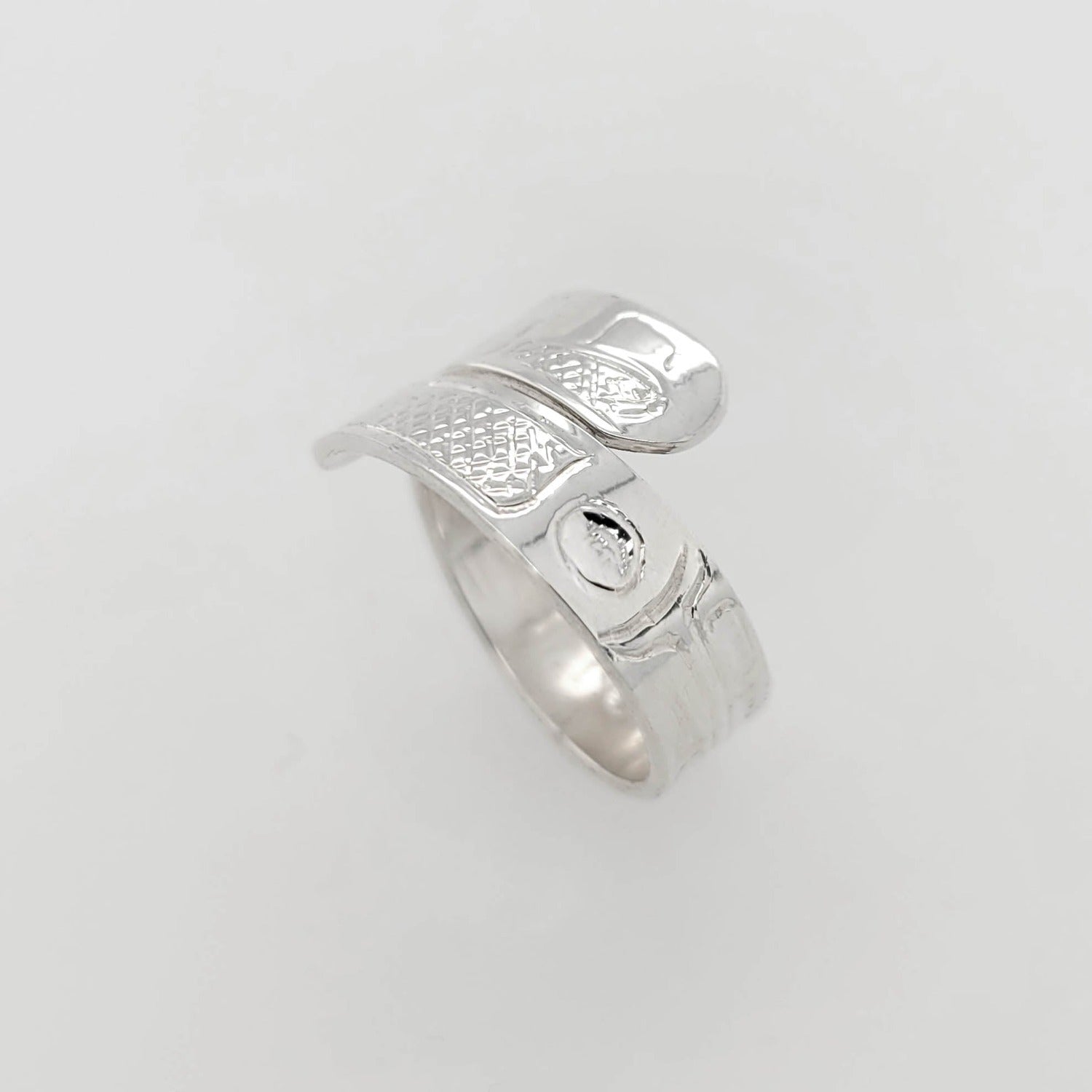 Silver Eagle Wrap Ring by Tahltan artist Terrence Campbell