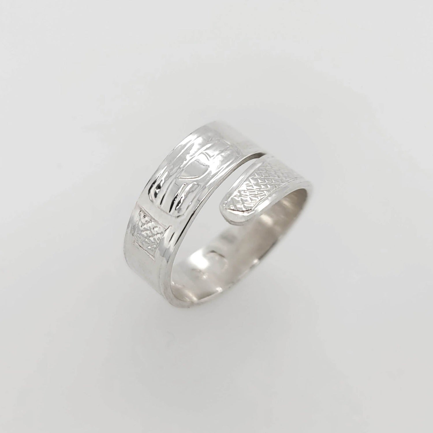 Silver Eagle Wrap Ring by Tahltan artist Terrence Campbell