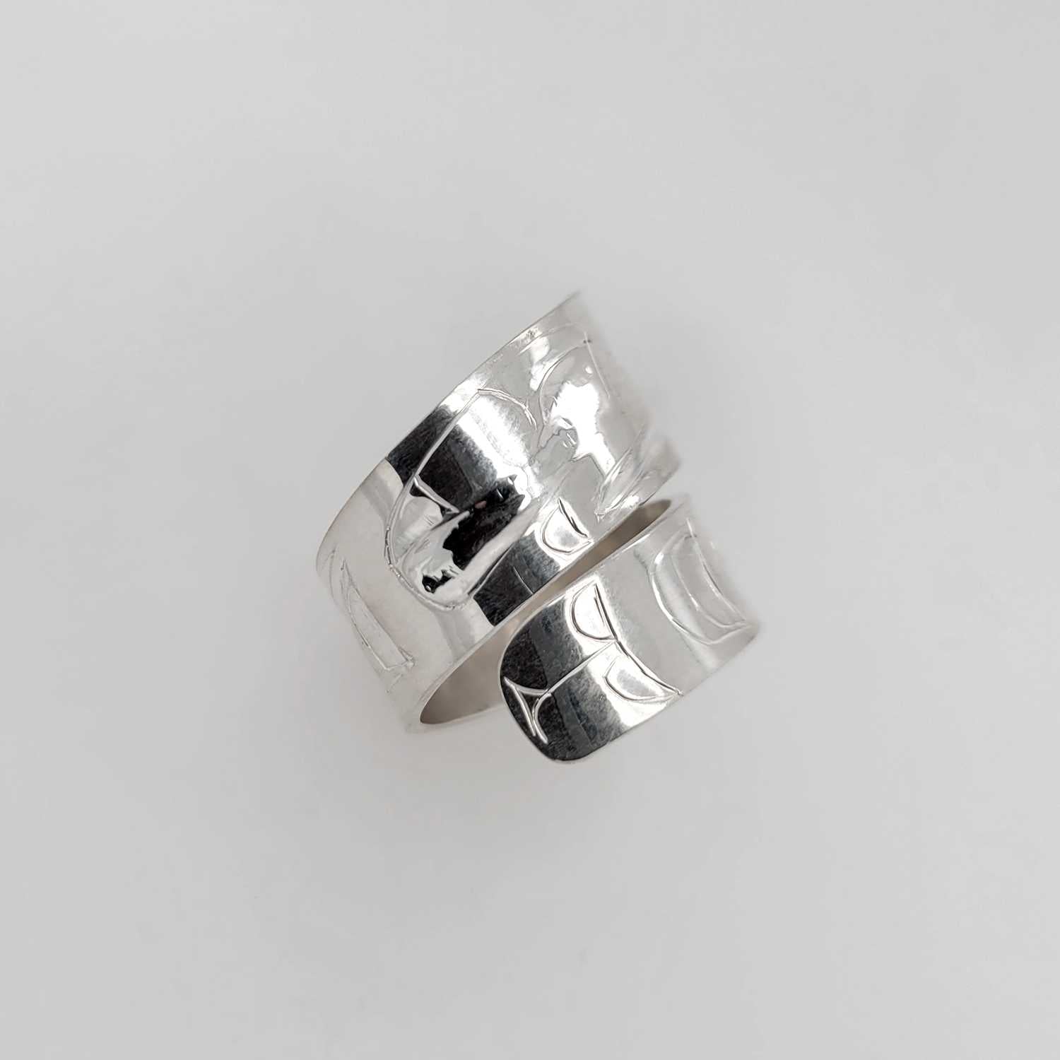 Silver Eagle Wrap Ring by Haida artist Alkin Adkins