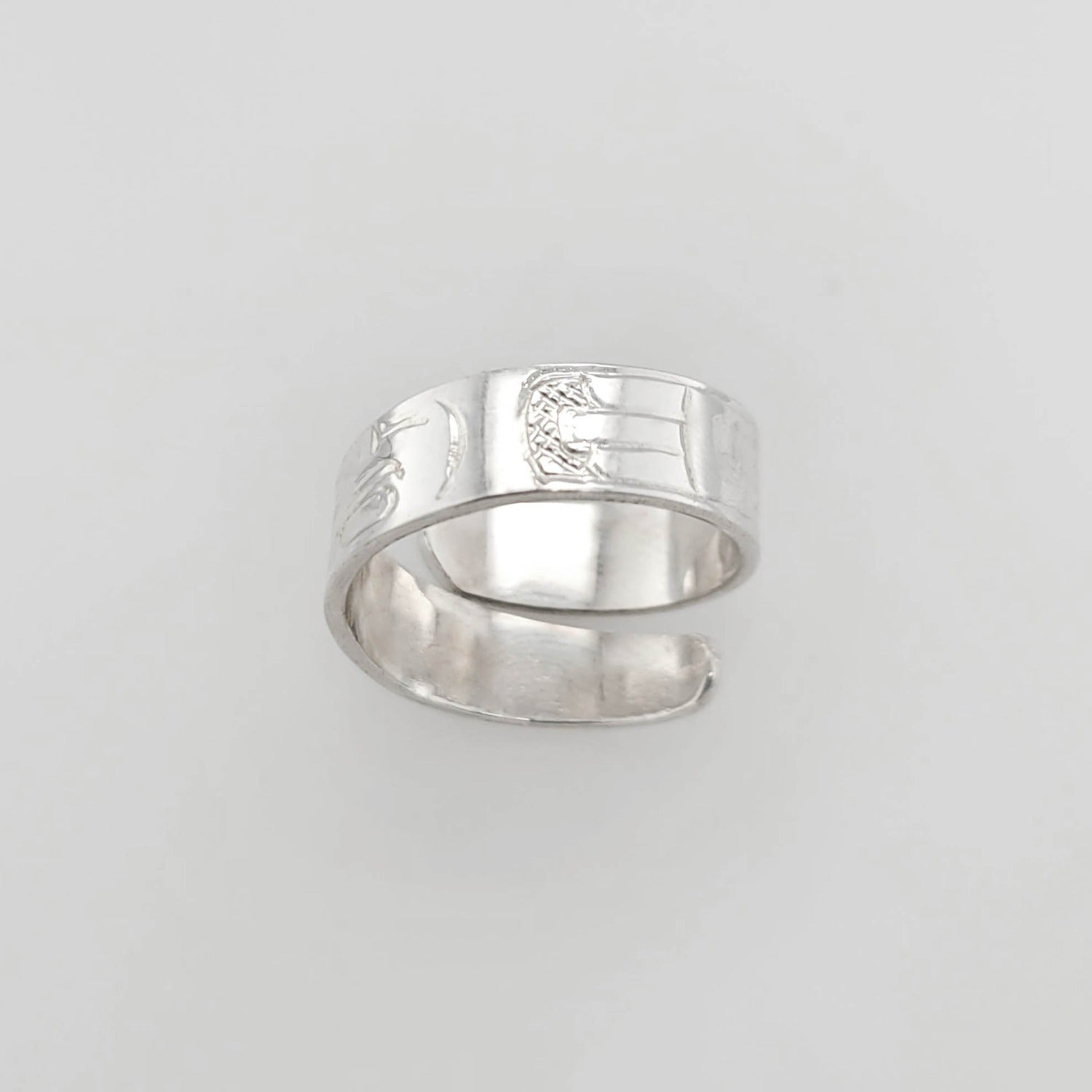 Silver Eagle Wrap Ring by Tahltan artist Terrence Campbell