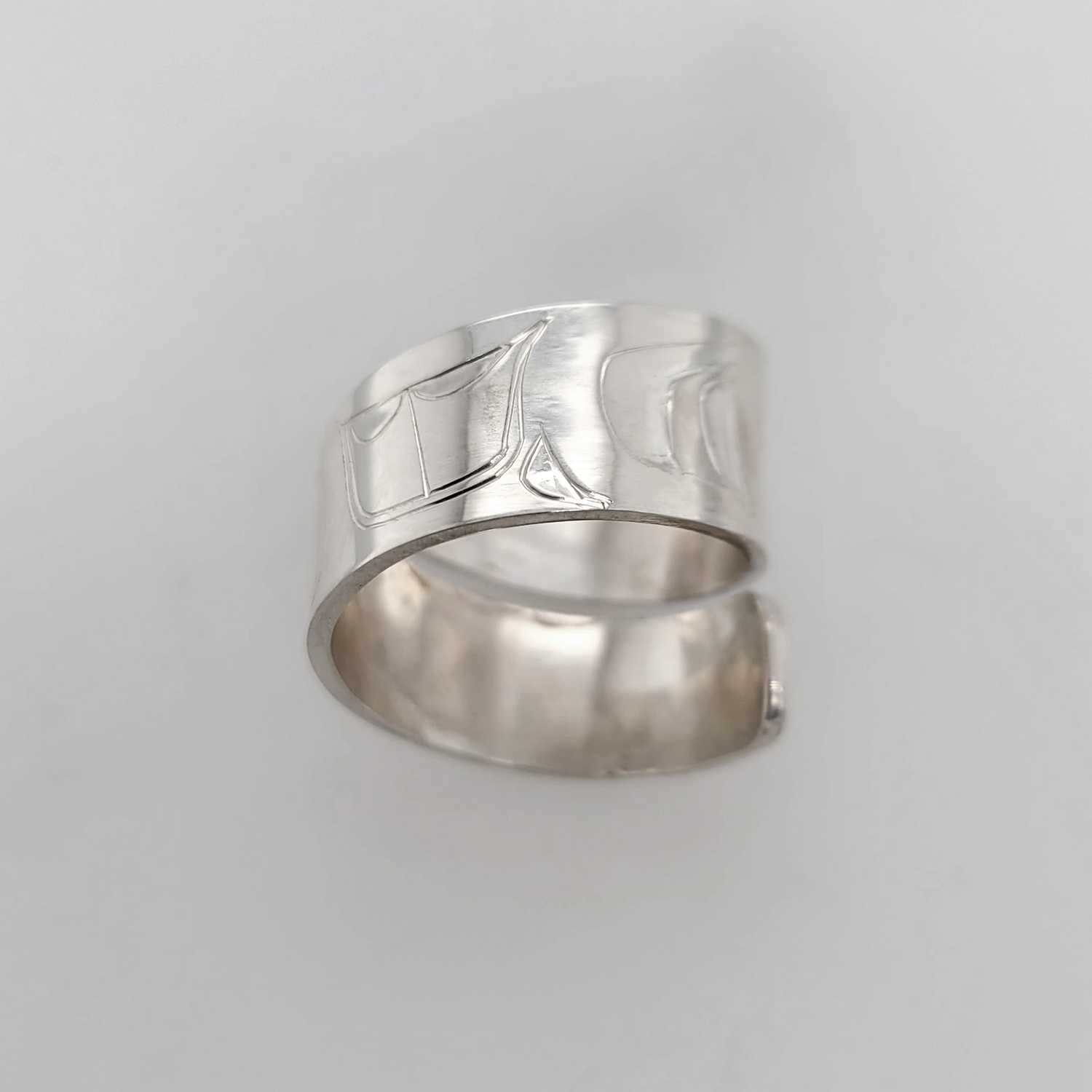 Silver Eagle Wrap Ring by Haida artist Alkin Adkins