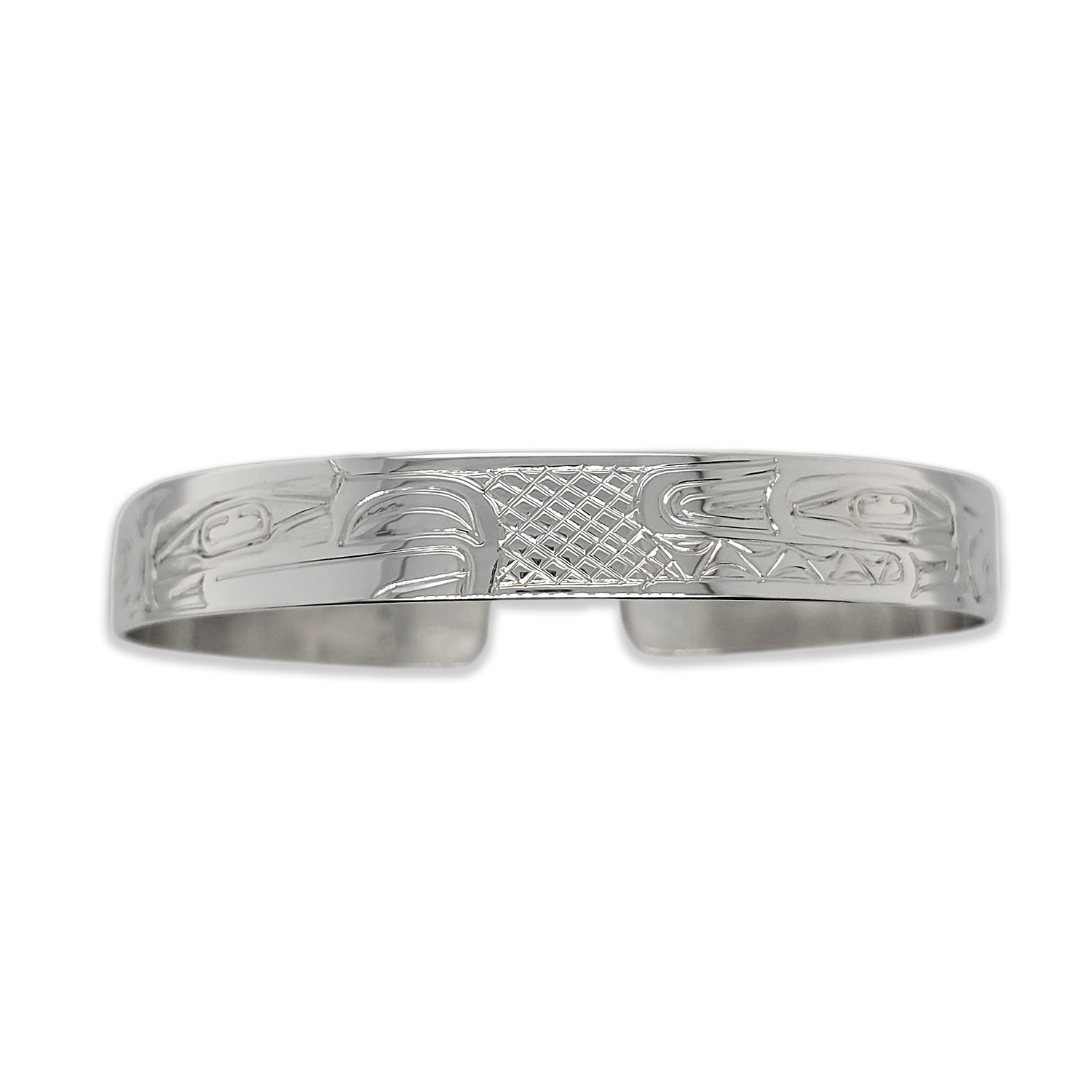 Silver Eagle and Orca Bracelet by Haida artist Garner Moody