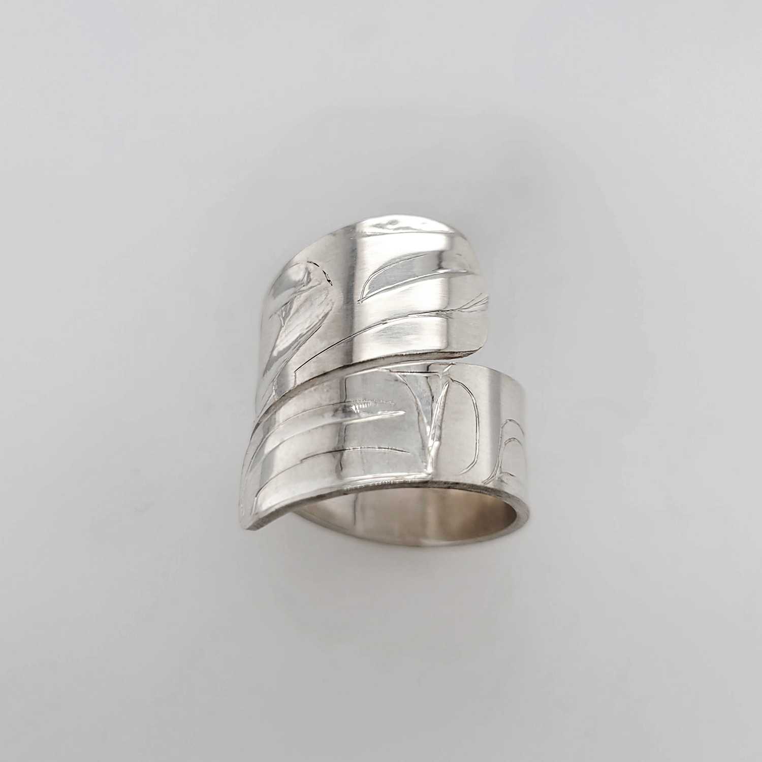 Silver Frog Wrap Ring by Haida artist Alvin Adkins