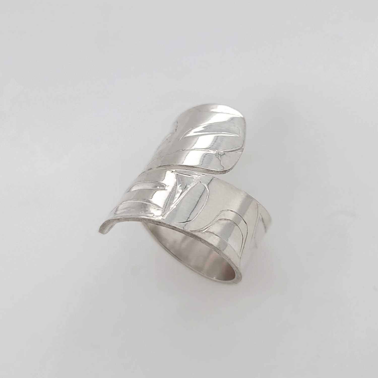 Silver Frog Wrap Ring by Haida artist Alvin Adkins