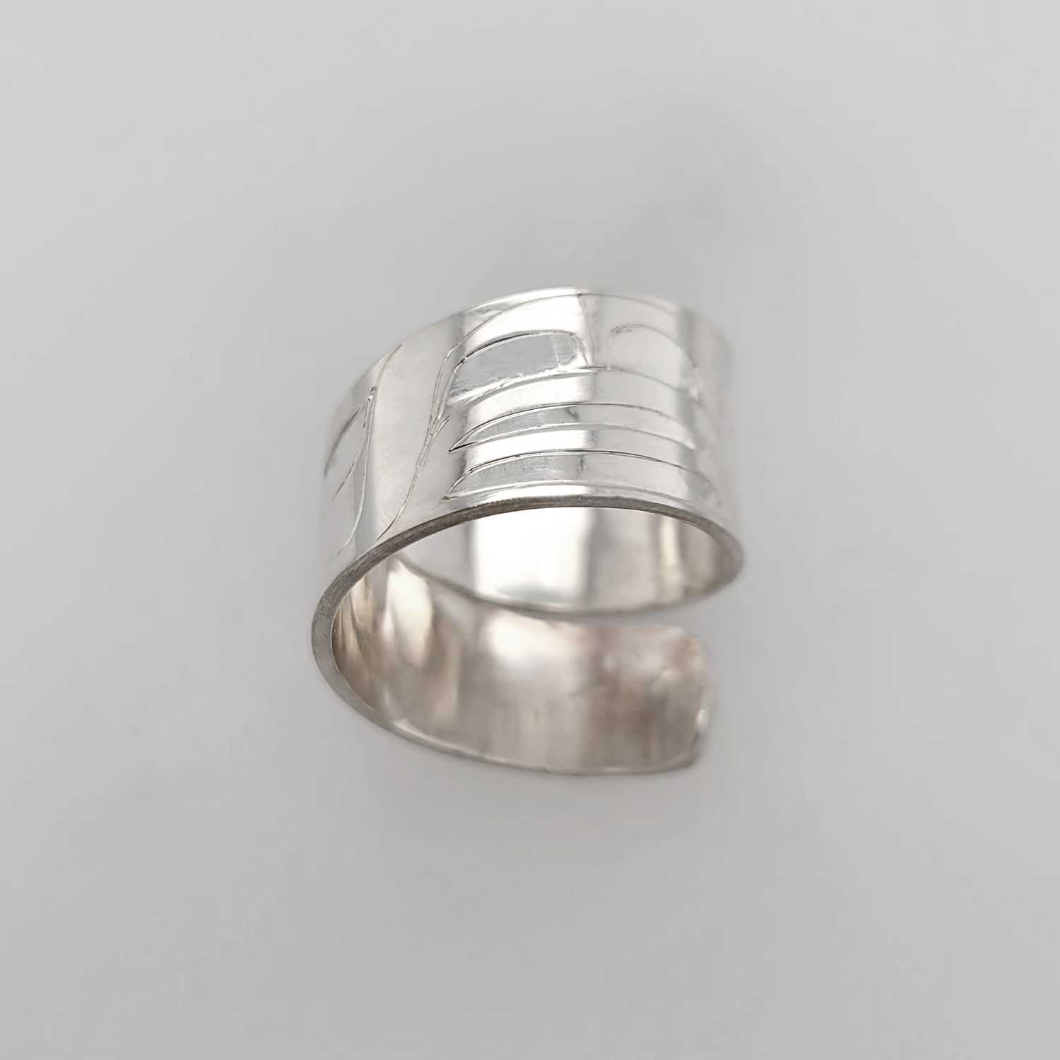 Silver Frog Wrap Ring by Haida artist Alvin Adkins