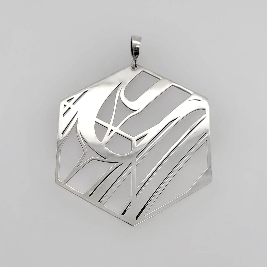 Silver Pendant by Tahltan artist Alano Edzerza