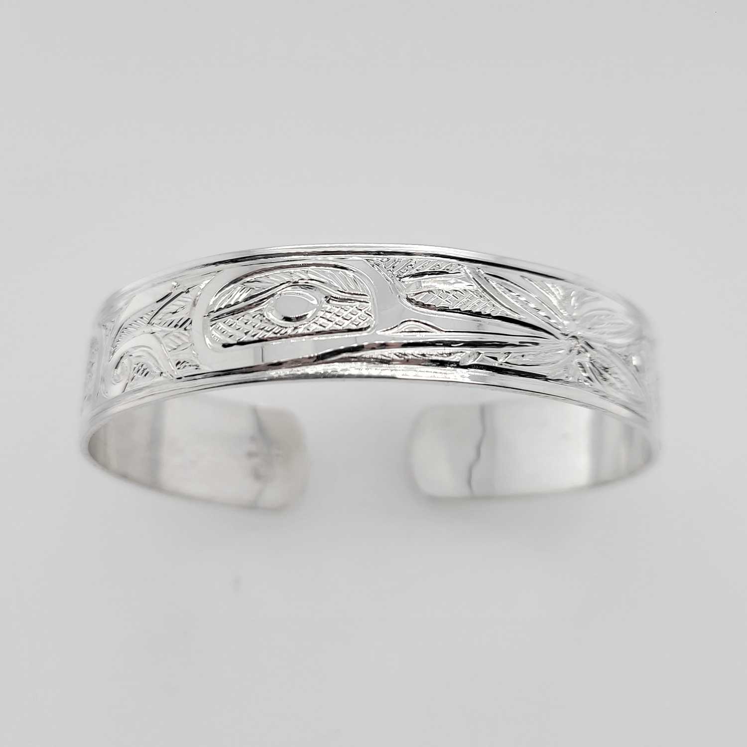 Silver Hummingbird Bracelet by Tsimshian artist Bill Helin