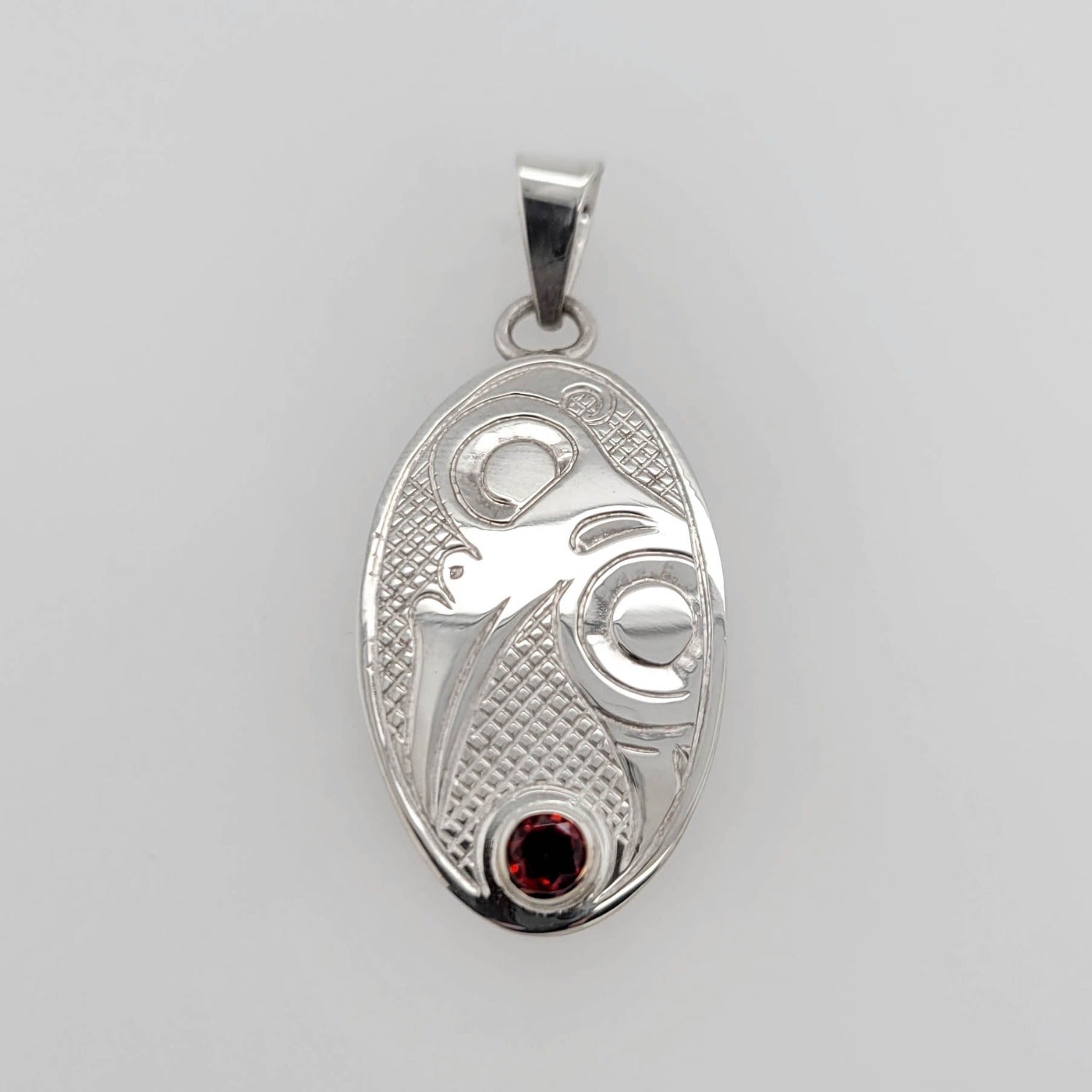 Indigenous Silver Hummingbird Pendant by Justin Rivard