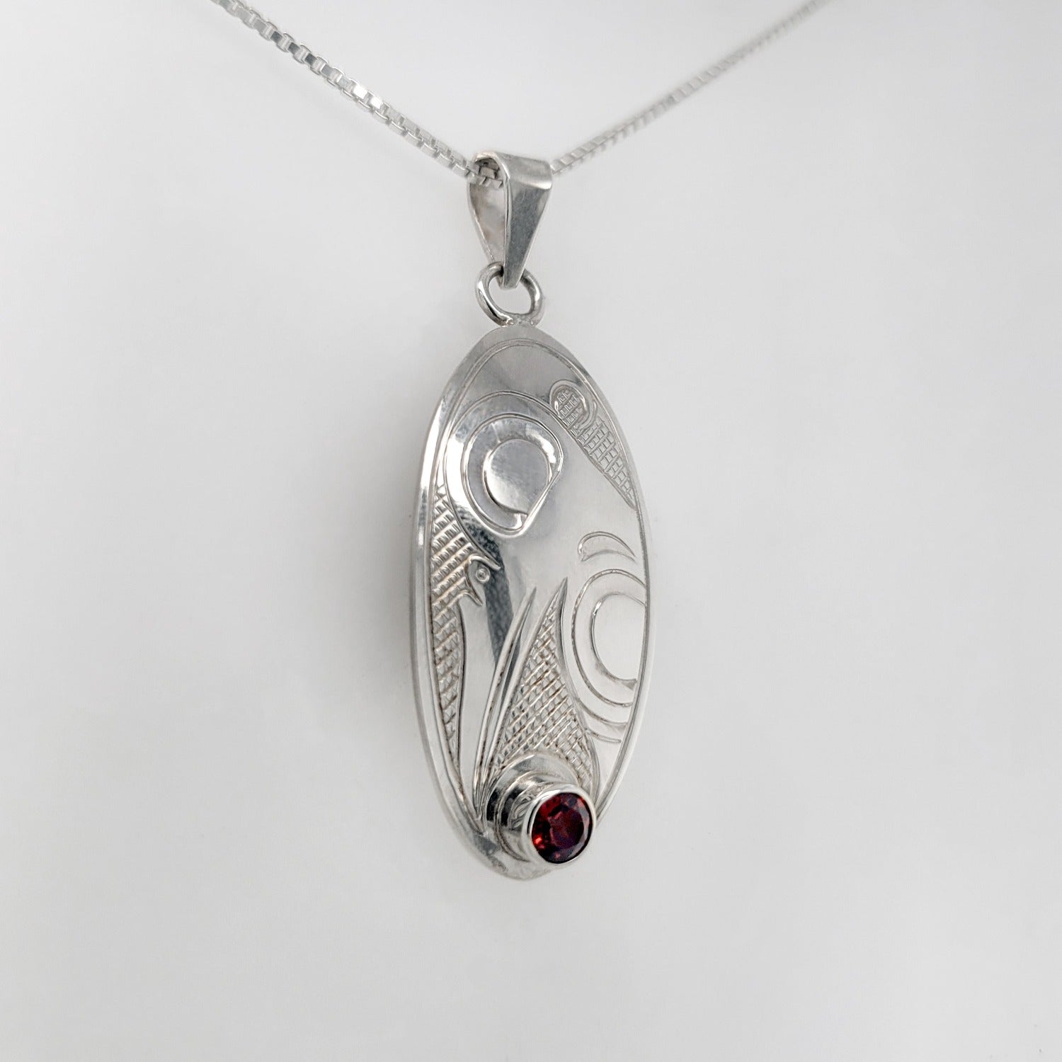 Indigenous Silver Hummingbird Pendant by Justin Rivard