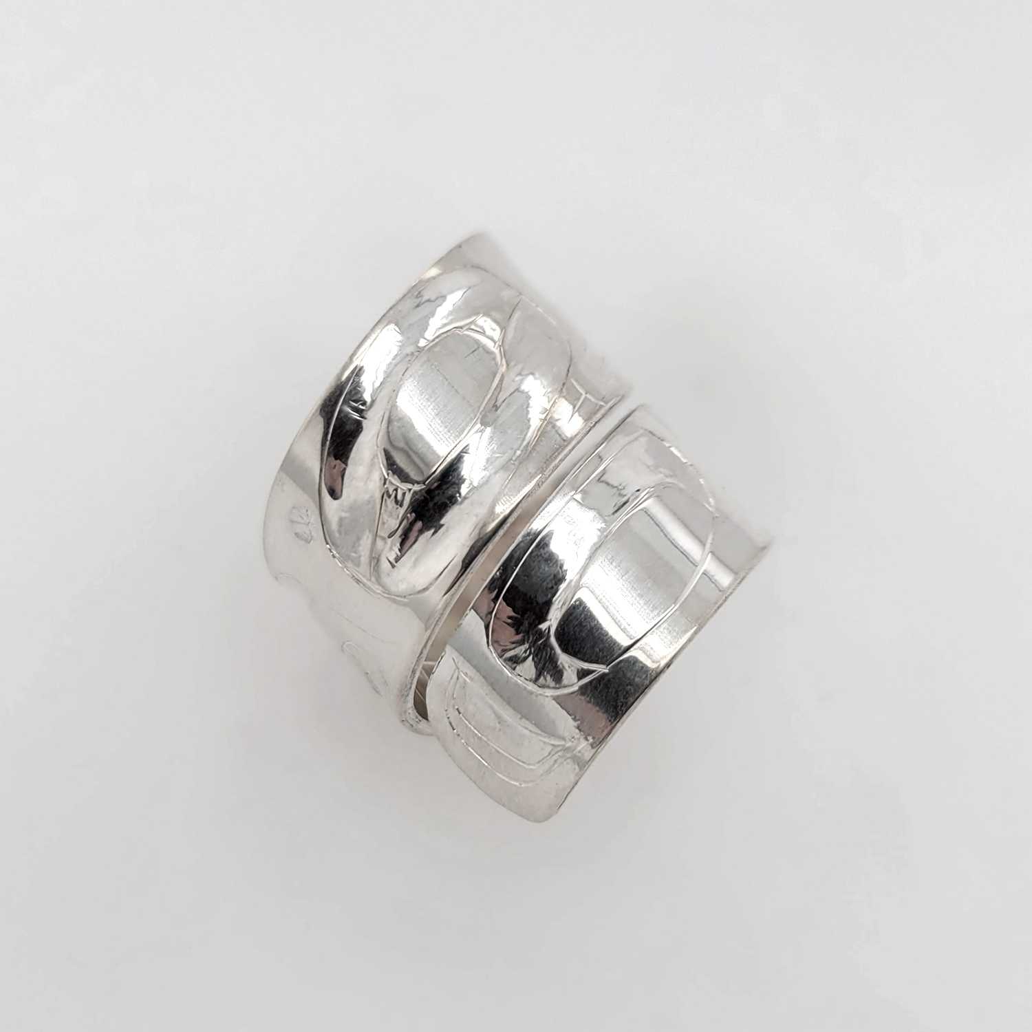 Silver Killer Whale Wrap Ring by Haida artist Alvin Adkins