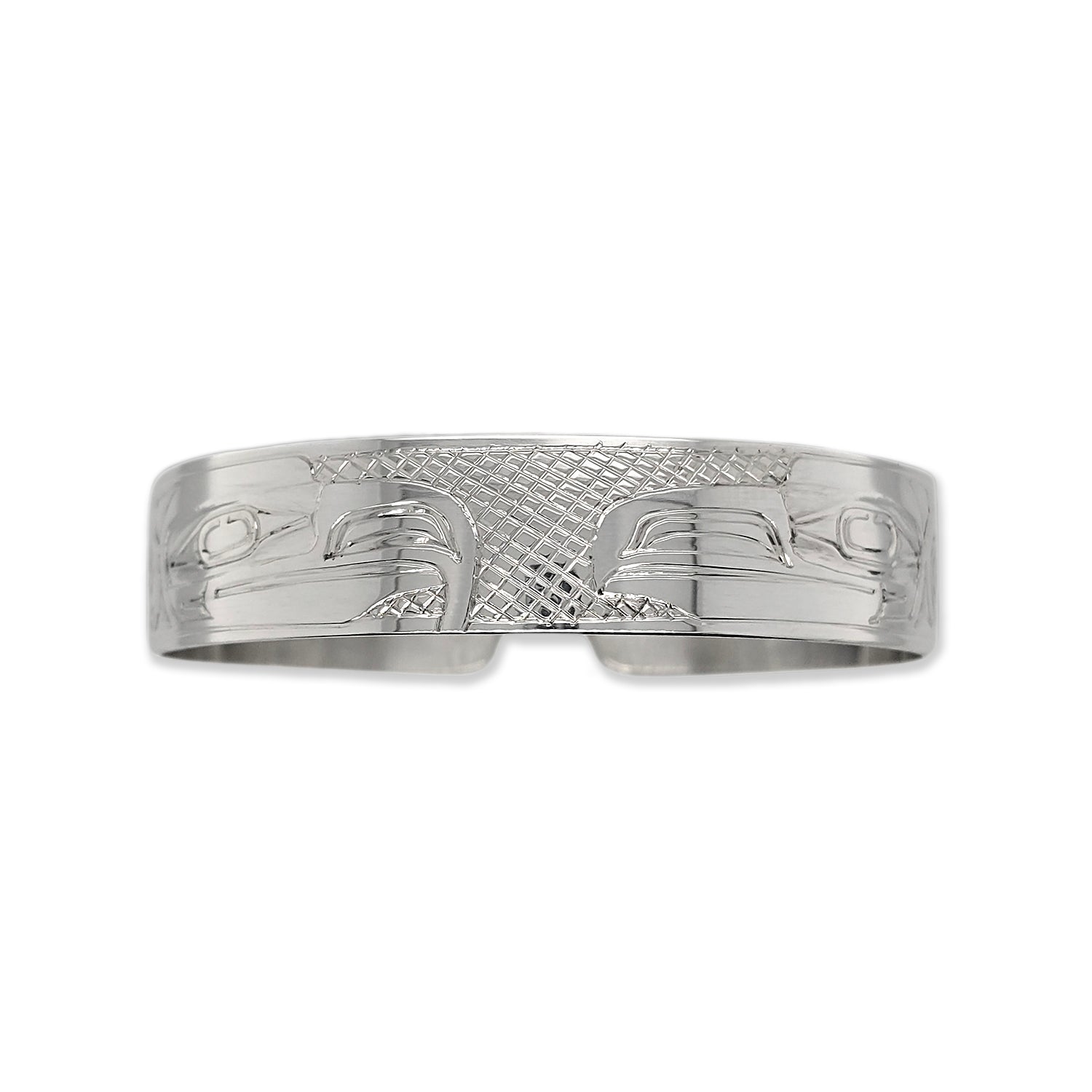 Silver Raven and Eagle Bracelet by Haida artist Garner Moody