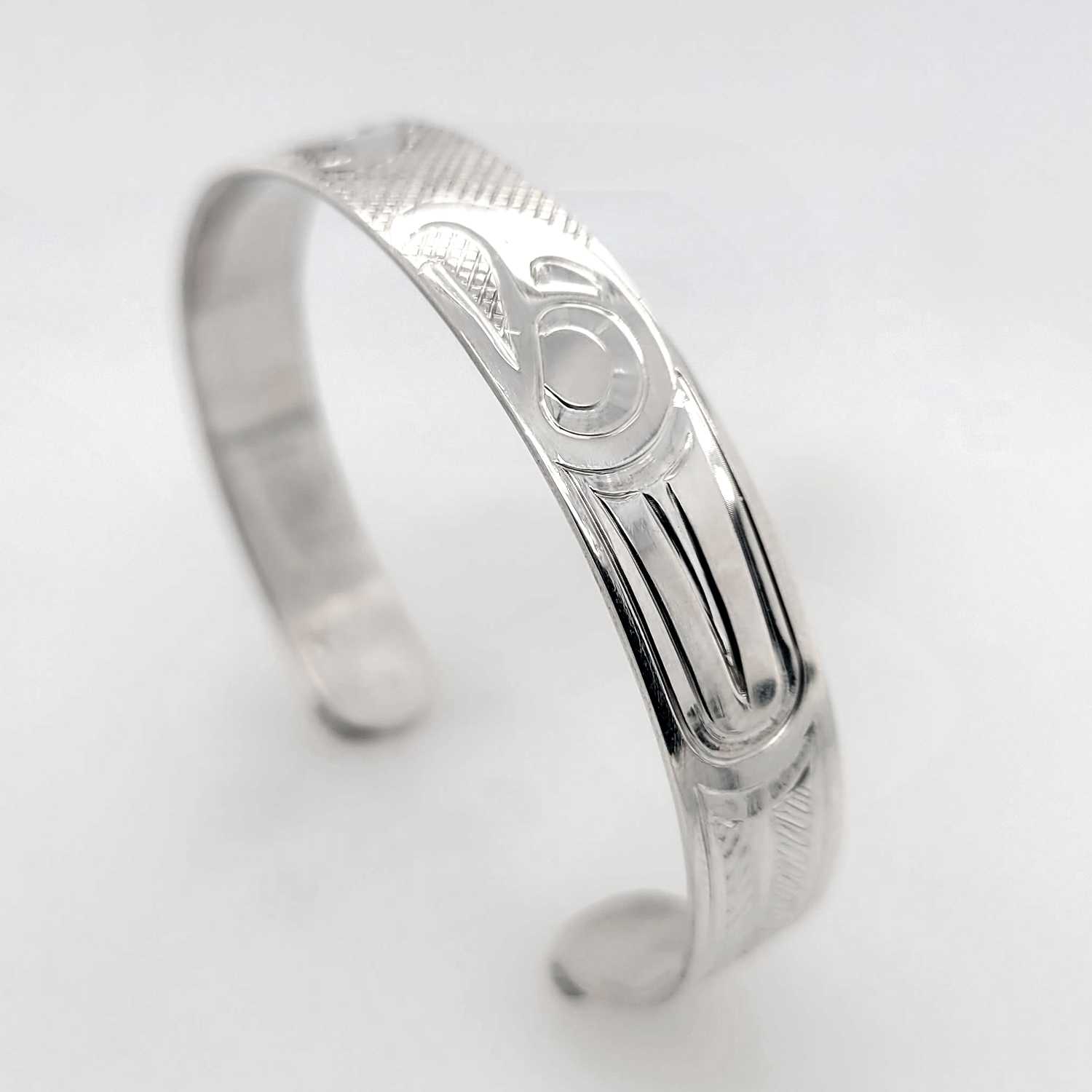 Silver Eagle Bracelet by Cree artist Justin Rivard