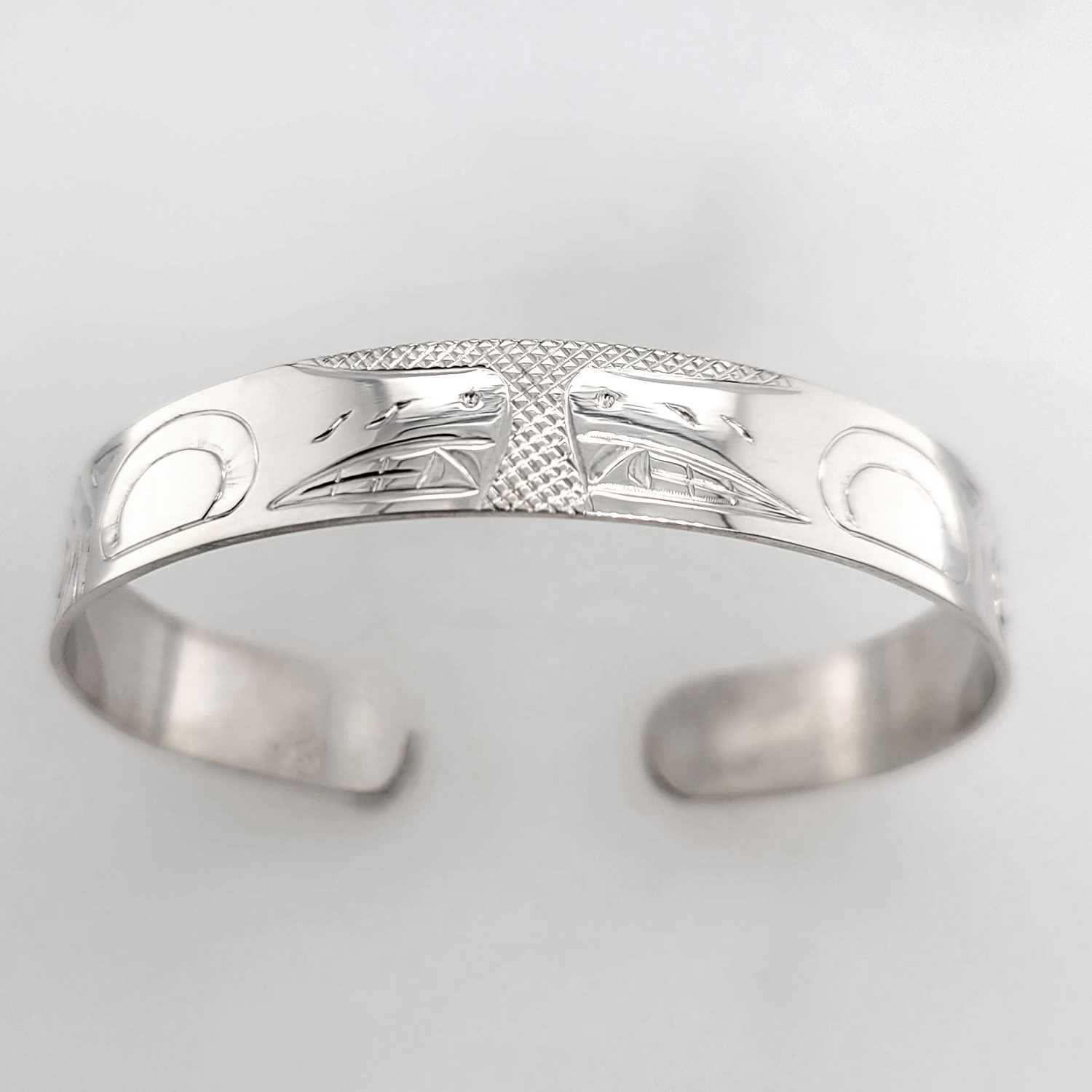 Silver Wolf Bracelet by Cree artist Justin Rivard