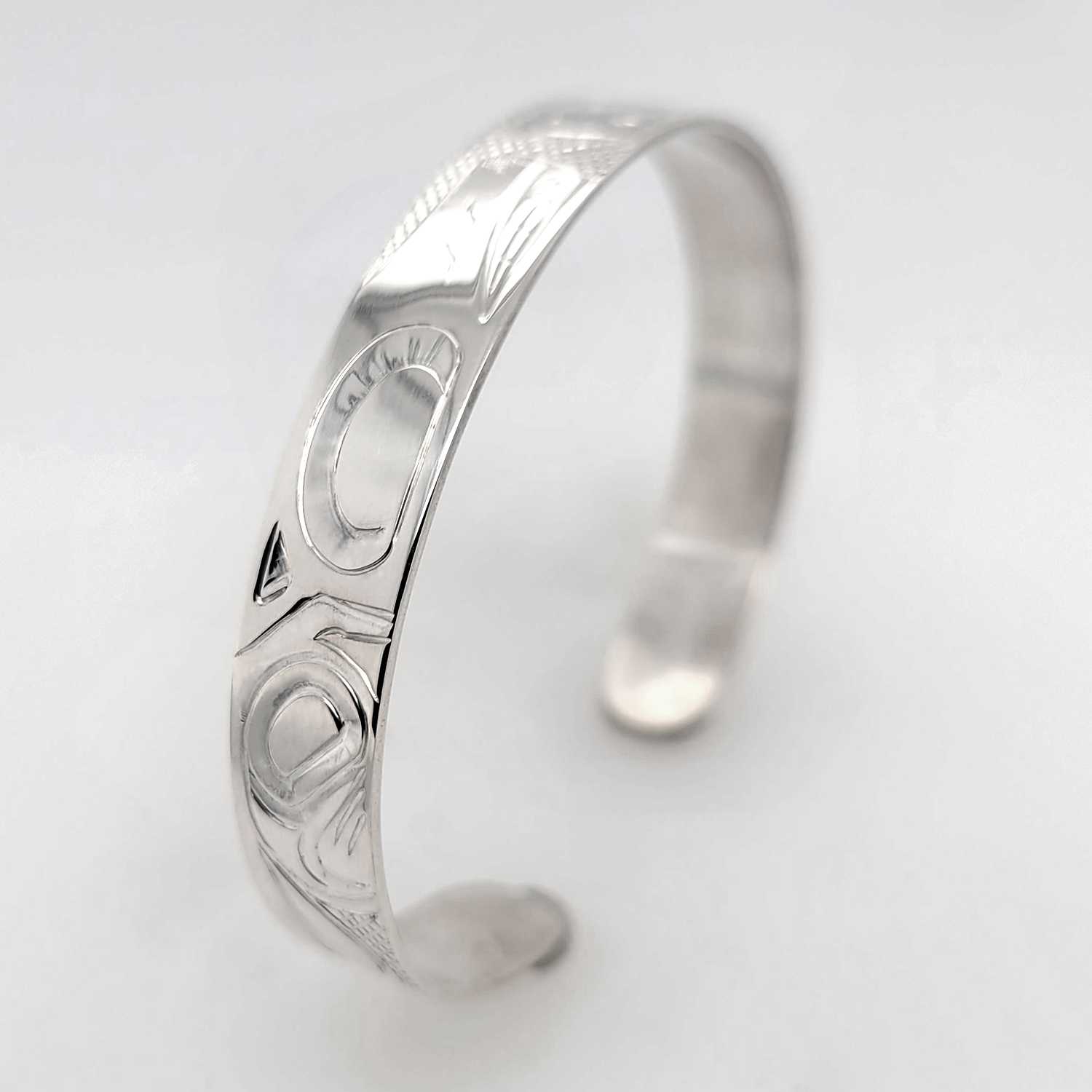 Silver Wolf Bracelet by Cree artist Justin Rivard
