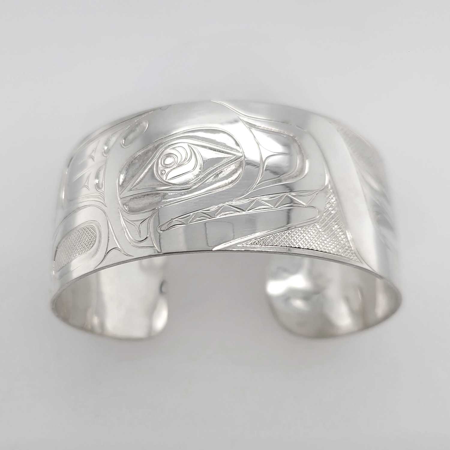 Silver Orca or Killer Whale Bracelet by Haida artist David Jones