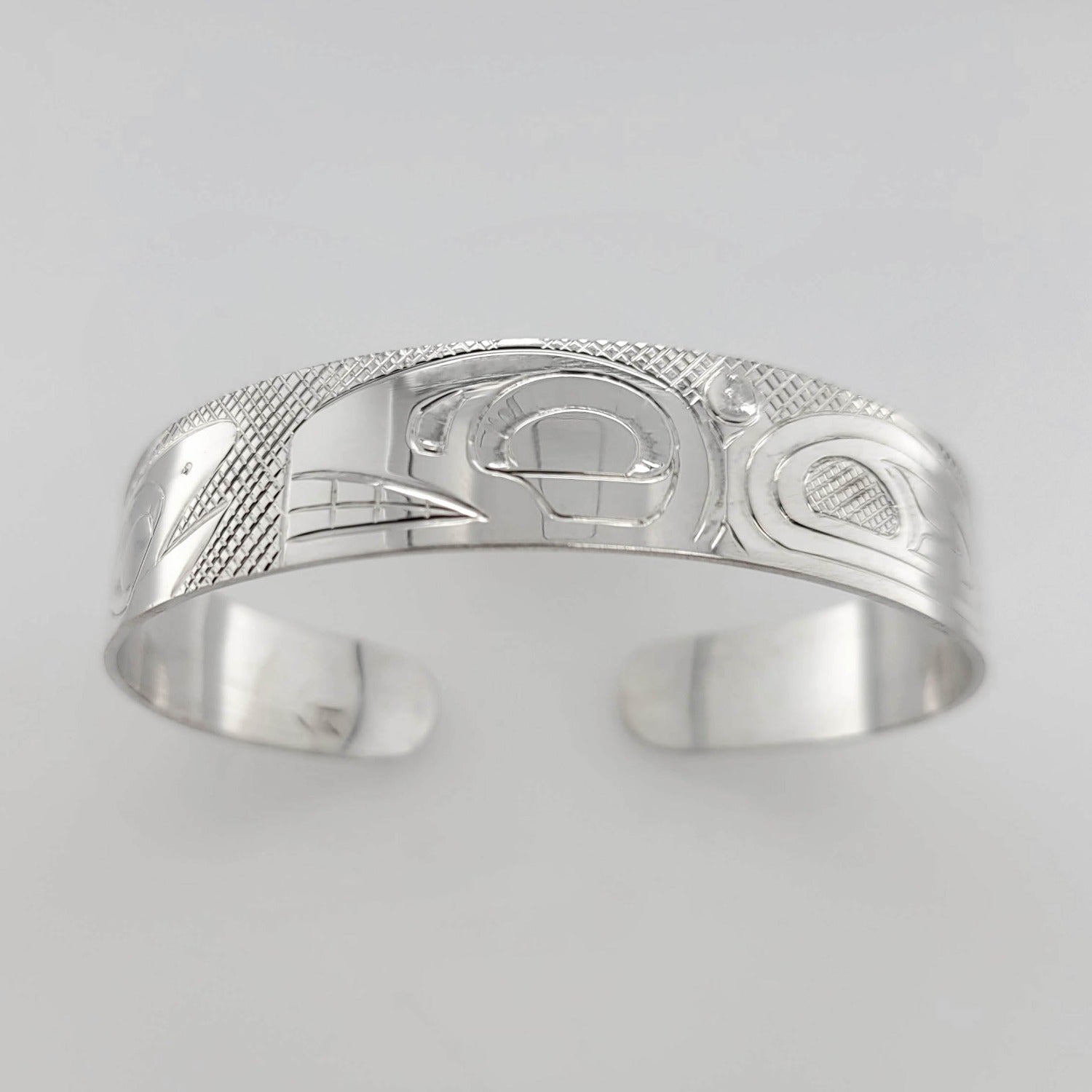 Silver Orca Bracelet by Cree artist Justin Rivard